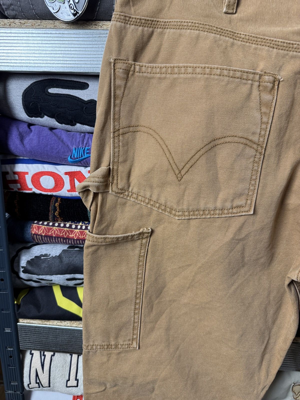Levi's Vintage Levis Cargo Pants Brown 90s Carpenter Size US 38 / EU 54 - 10 Thumbnail