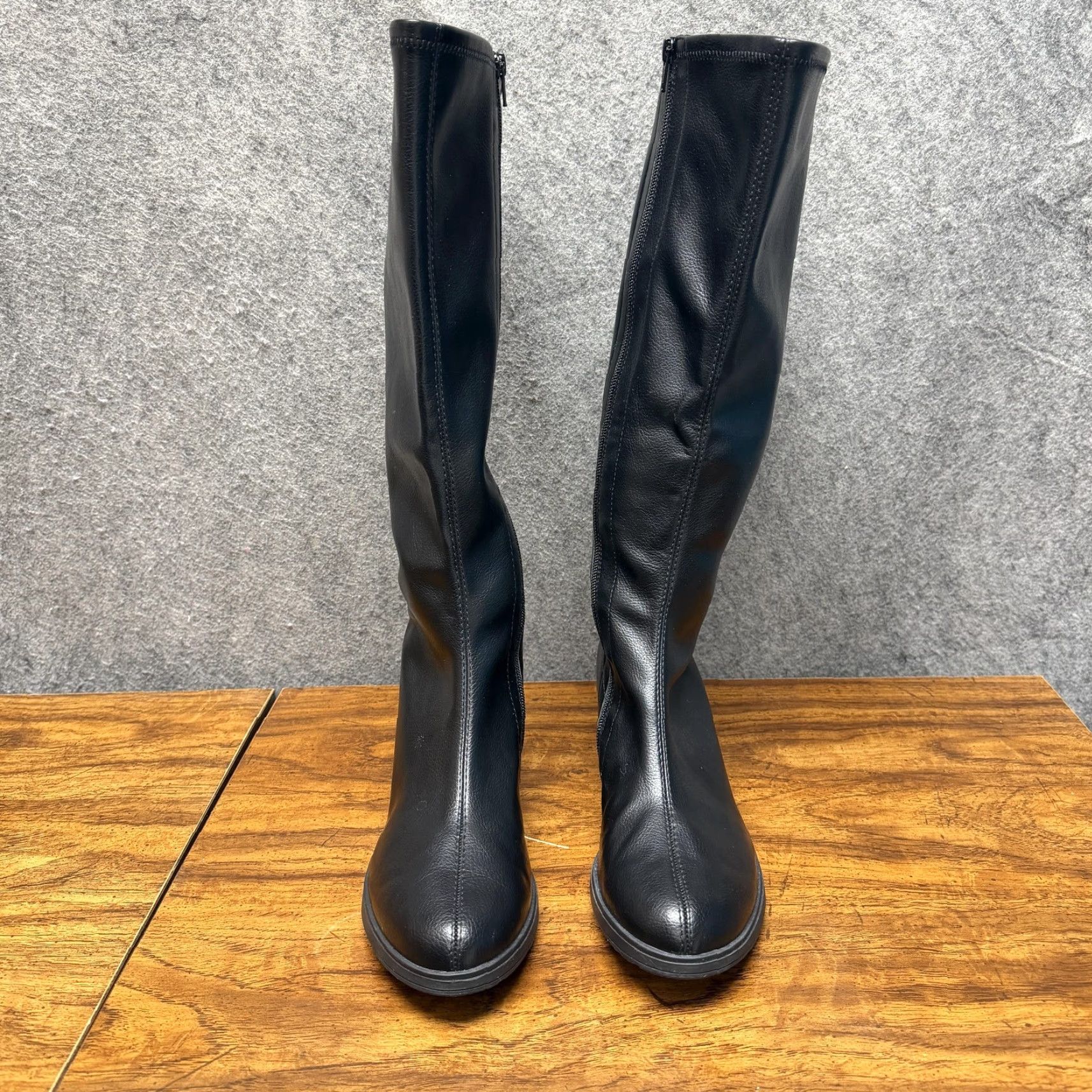 Vintage Cliffs Humber Riding Boots Womens 11M Black Knee High Zip Fall Winter Boots Size US 11 / IT 41 - 7 Thumbnail