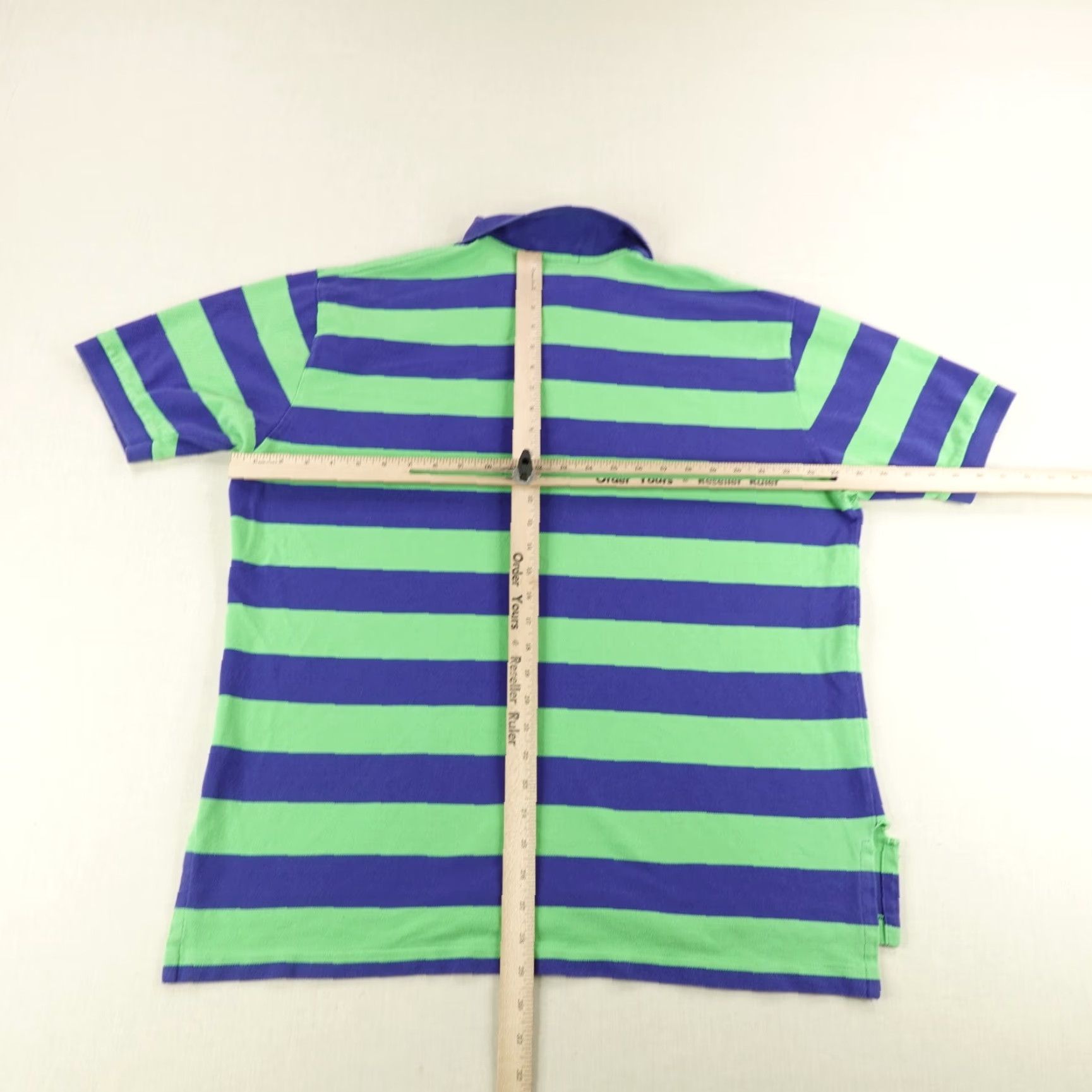 Polo Ralph Lauren VINTAGE Ralph Lauren Polo Shirt Mens 2XL Cotton Striped Short Sleeve Collared Y2K Logo Blue Size US XXL / EU 58 / 5 - 7 Thumbnail