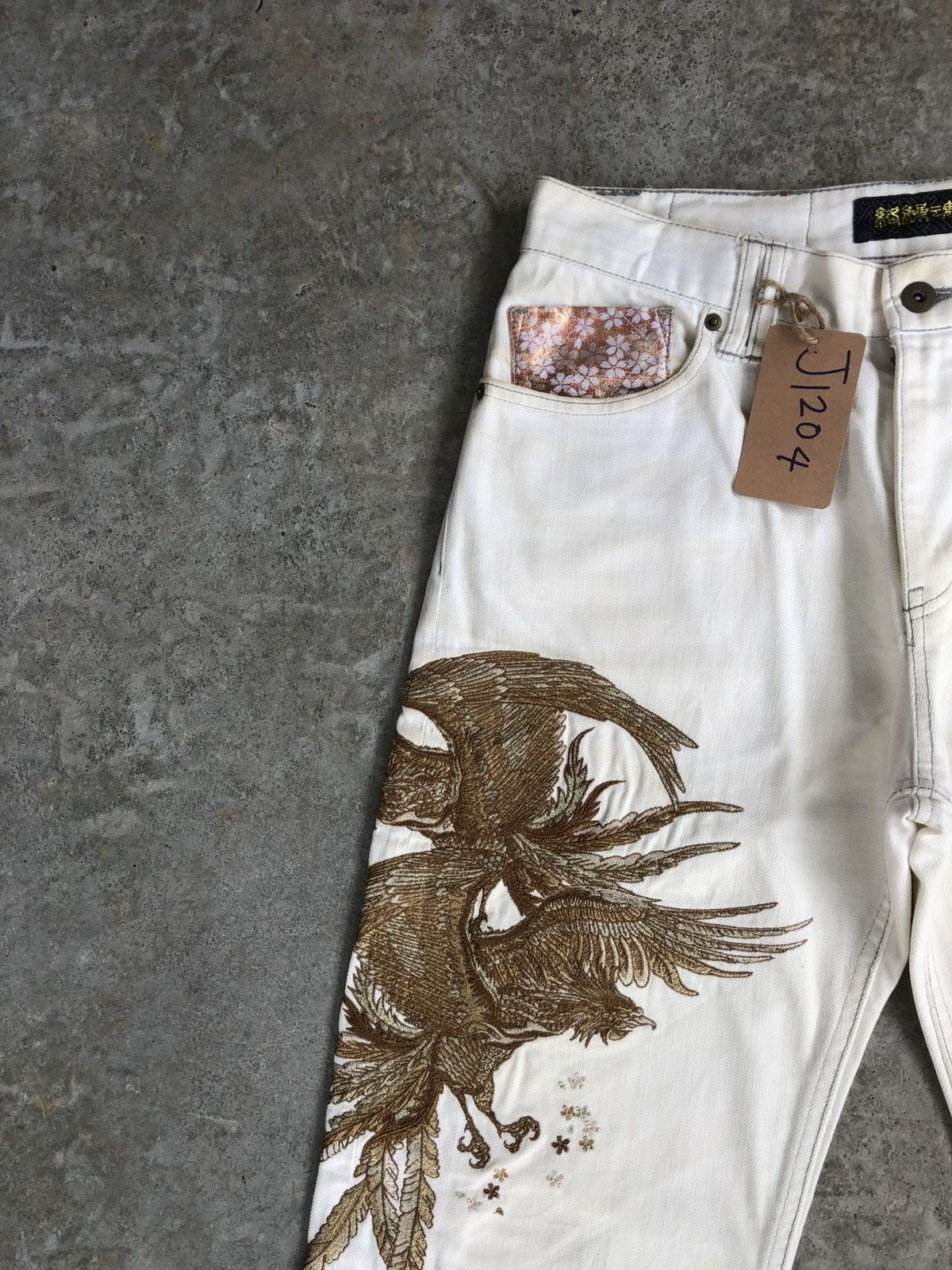 Karakuri Tamashii Karakuri Tamashii Embroidered Denim Distressed Jeans Size US 31 - 4 Thumbnail
