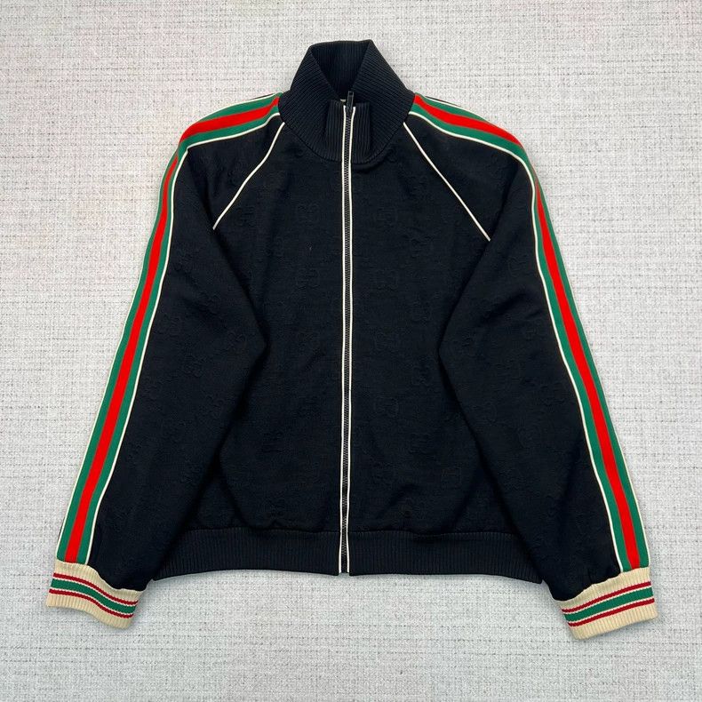 Gucci GucciLogo full-print striped color block stand-up collar kn Size US XXL / EU 58 / 5 - 1 Thumbnail