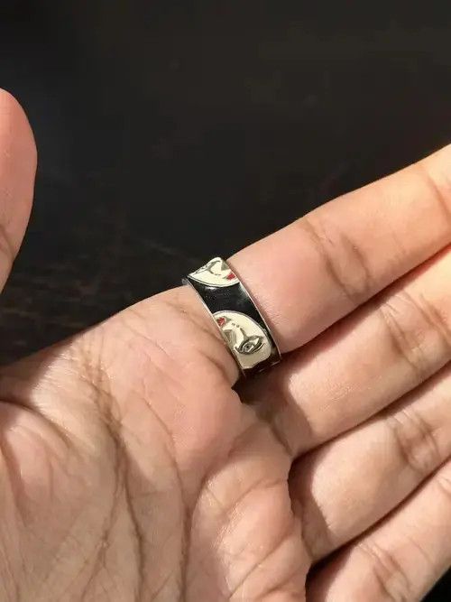 Japanese Brand × Jewelry × Vintage RARE 925 Sterling Silver White Faces CZ Ring Size ONE SIZE - 4 Thumbnail