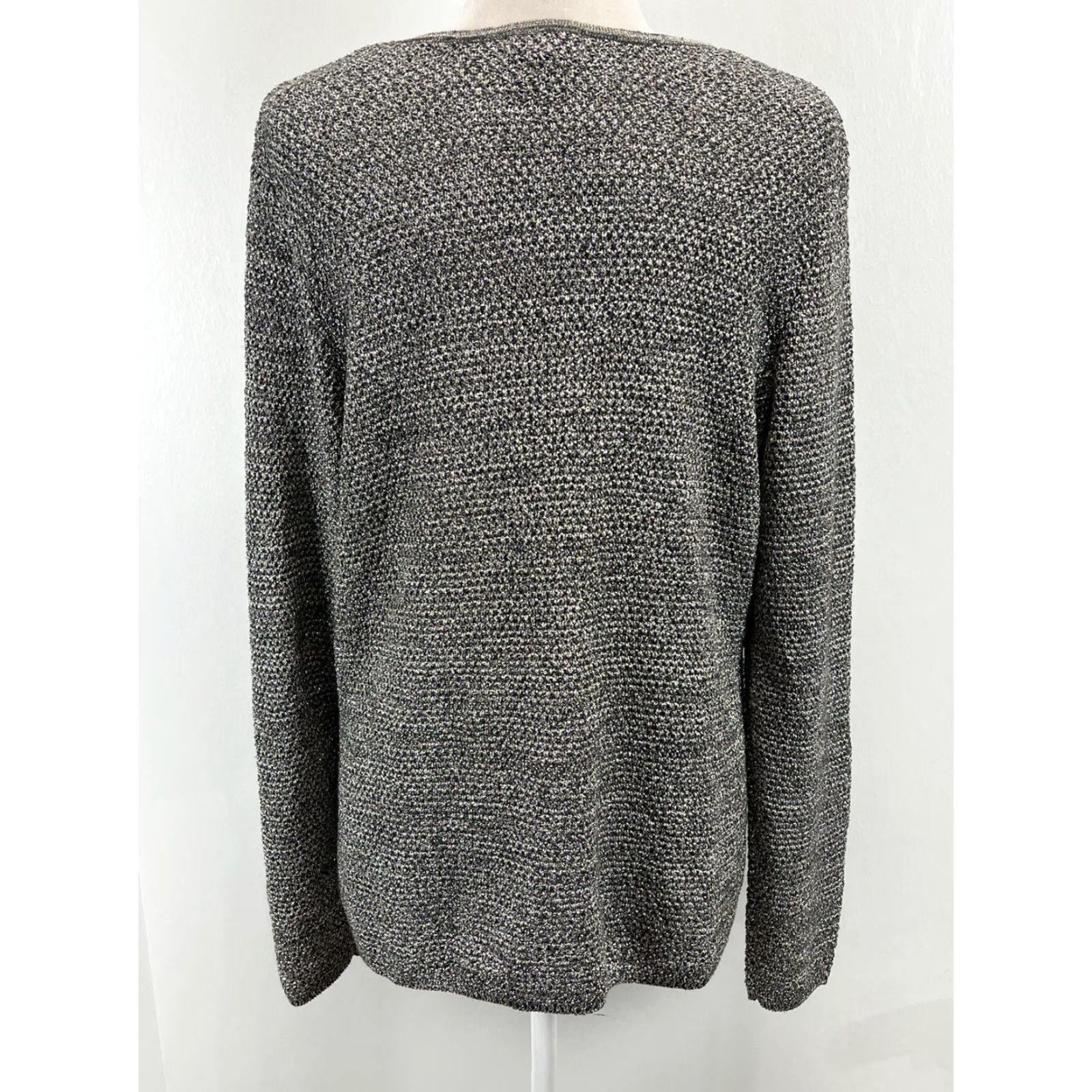 Charter Club Women’s Charter Club Knit Silver Cardigan Sweater 3X Plus Beaded Trim Stretch Size XXL / US 16-18 / IT 52-54 - 3 Thumbnail