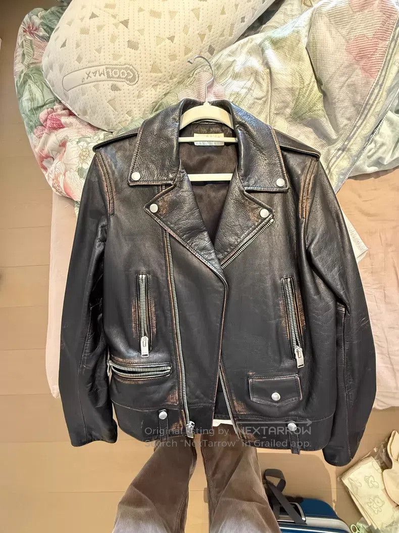 Saint Laurent Paris Saint Laurent Paris Distressed Leather Jacket Size US S / EU 44-46 / 1 - 4 Thumbnail