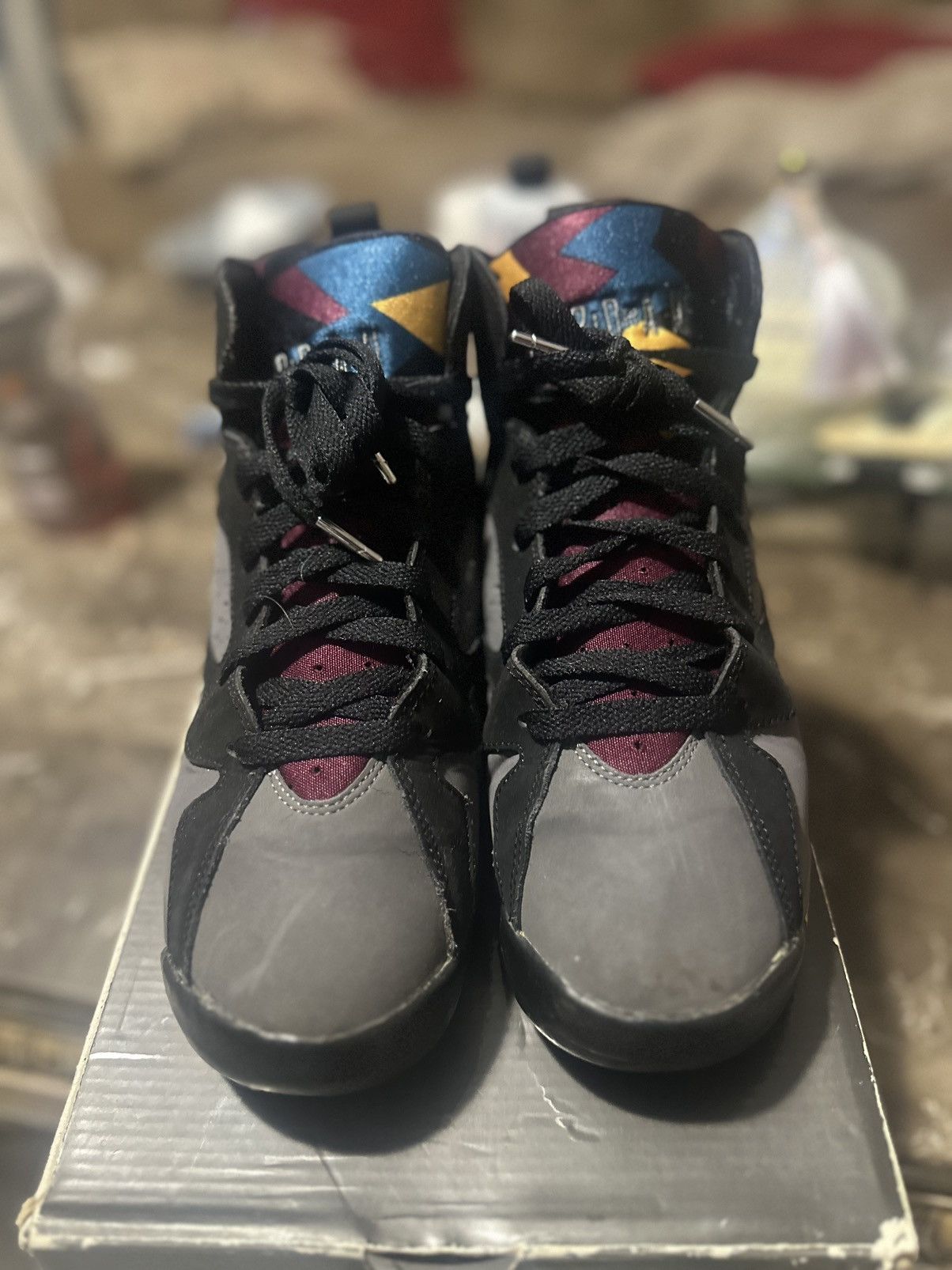 image of Jordan Brand 7 Bordeaux Shoes in Grey, Men's