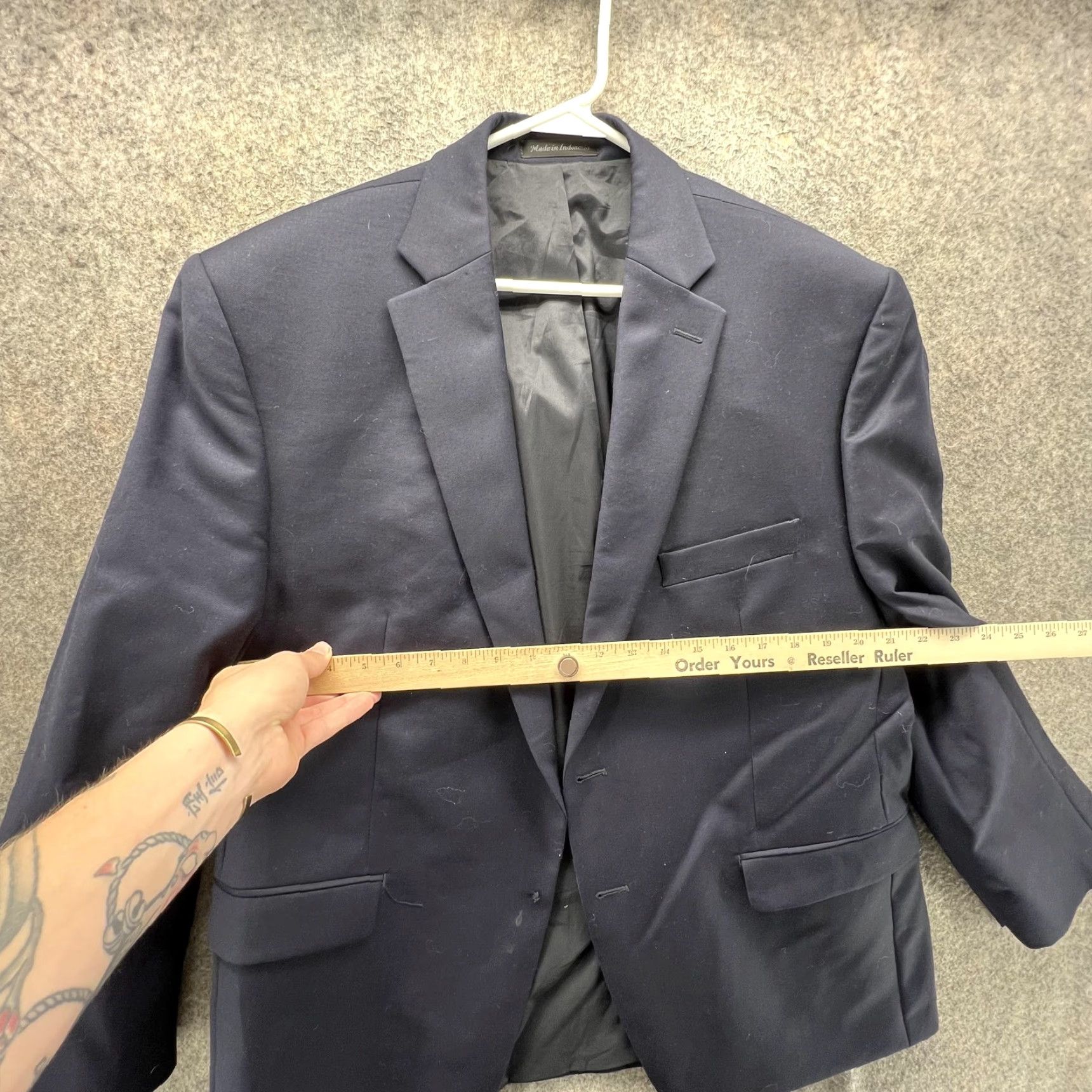 Ralph Lauren Lauren Ralph Lauren Blazer Mens 44S Navy Blue Wool Three-Button Suit Jacket Size 44R - 3 Thumbnail