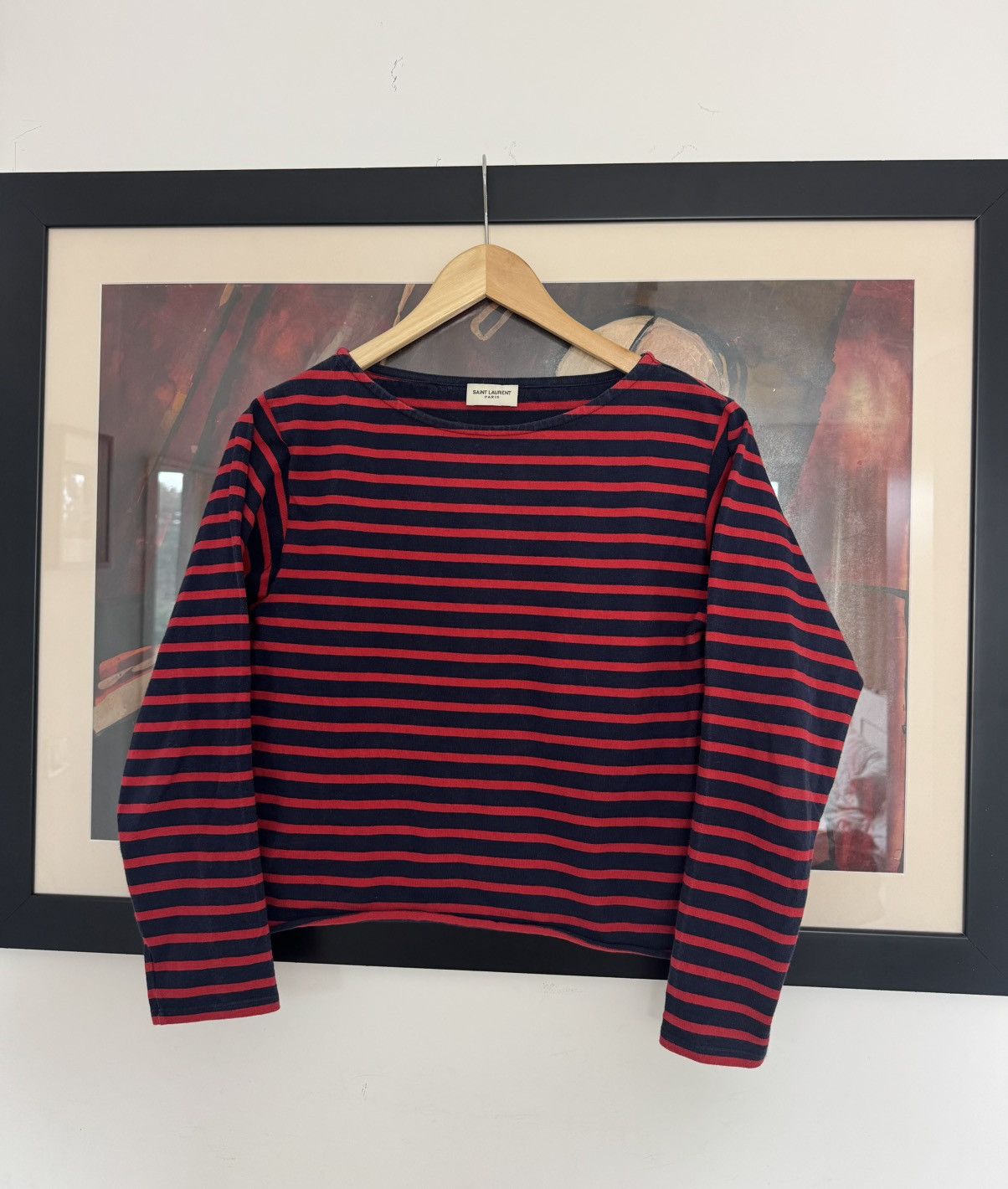Saint Laurent Paris Saint Laurent Striped Long Sleeve Kurt Cobain Shirt Size M / US 6-8 / IT 42-44 - 1 Thumbnail