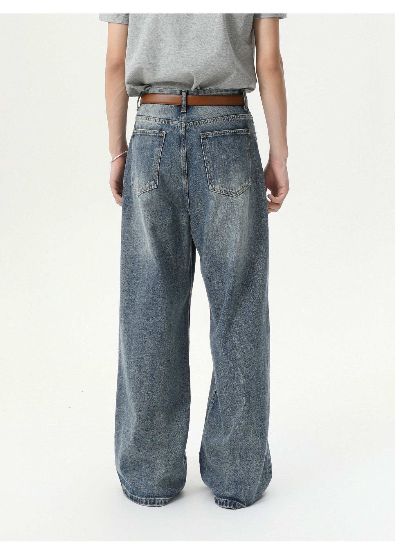 Vintage Japanese retro cleanfit straight leg wide-leg washed jeans Size US 32 / EU 48 - 5 Thumbnail