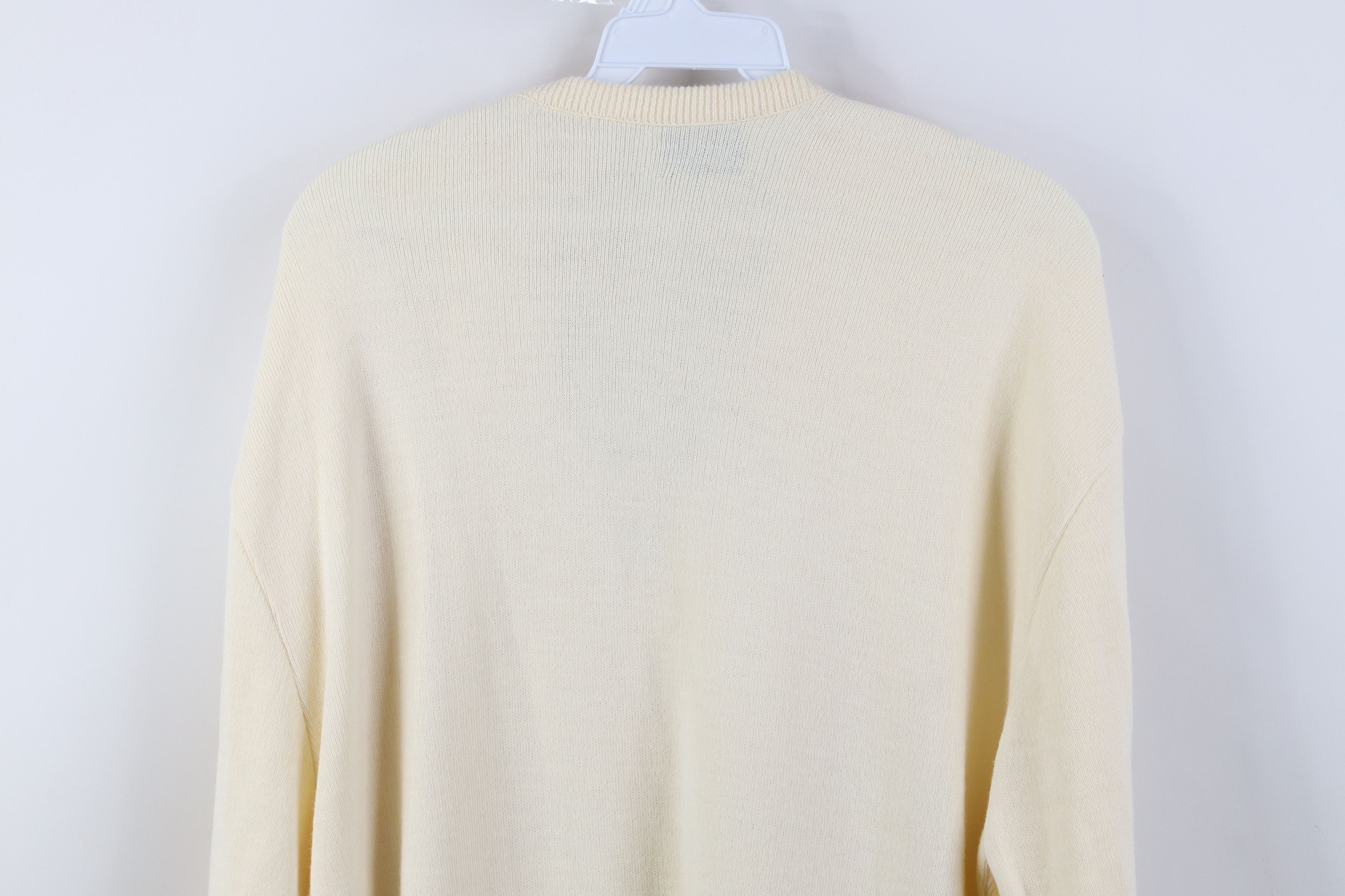 Vintage Vintage 70s Streetwear V-Neck Sweater Cream Acrylic USA Size US XXL / EU 58 / 5 - 11 Thumbnail