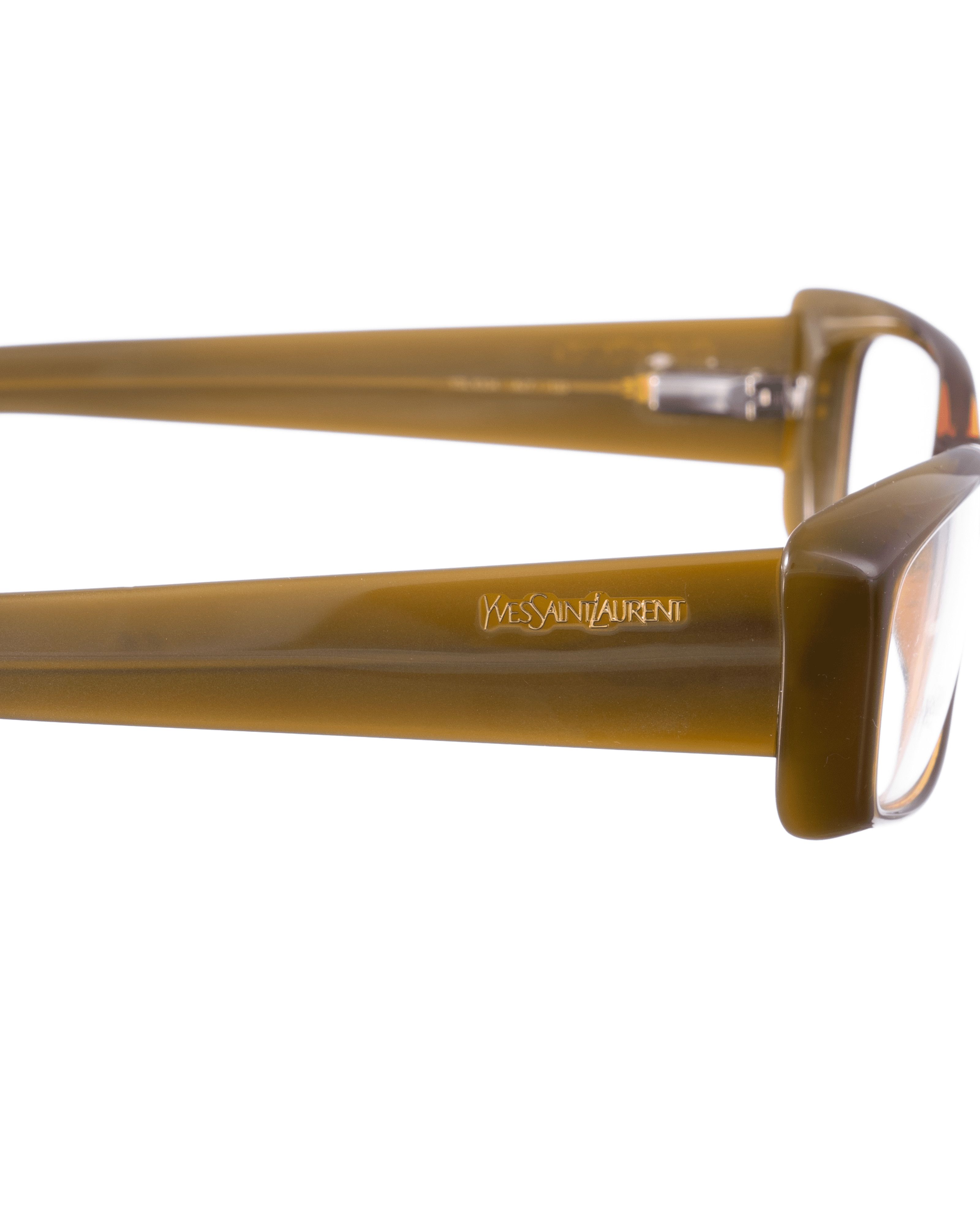 Yves Saint Laurent Yves Saint Laurent 00s Brown Plastic Transparent Glasses Size ONE SIZE - 3 Thumbnail