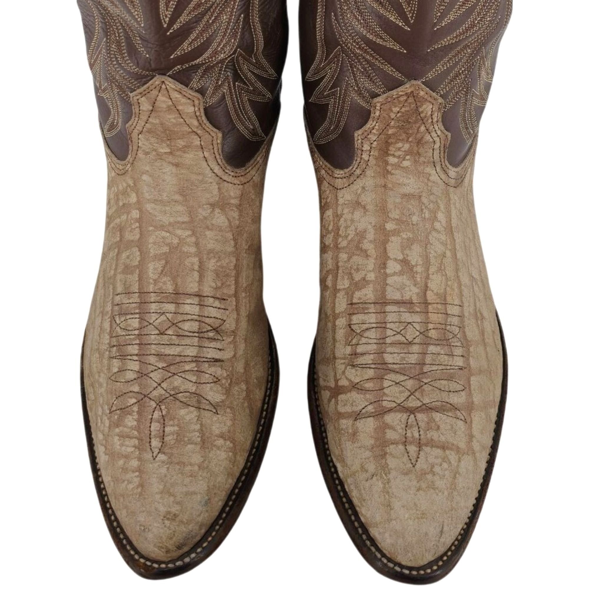 Nocona Boots Nocona Cape Buffalo Cowboy Boots Mens 10D Brown Tan Exotic Size US 10 / EU 43 - 2 Thumbnail