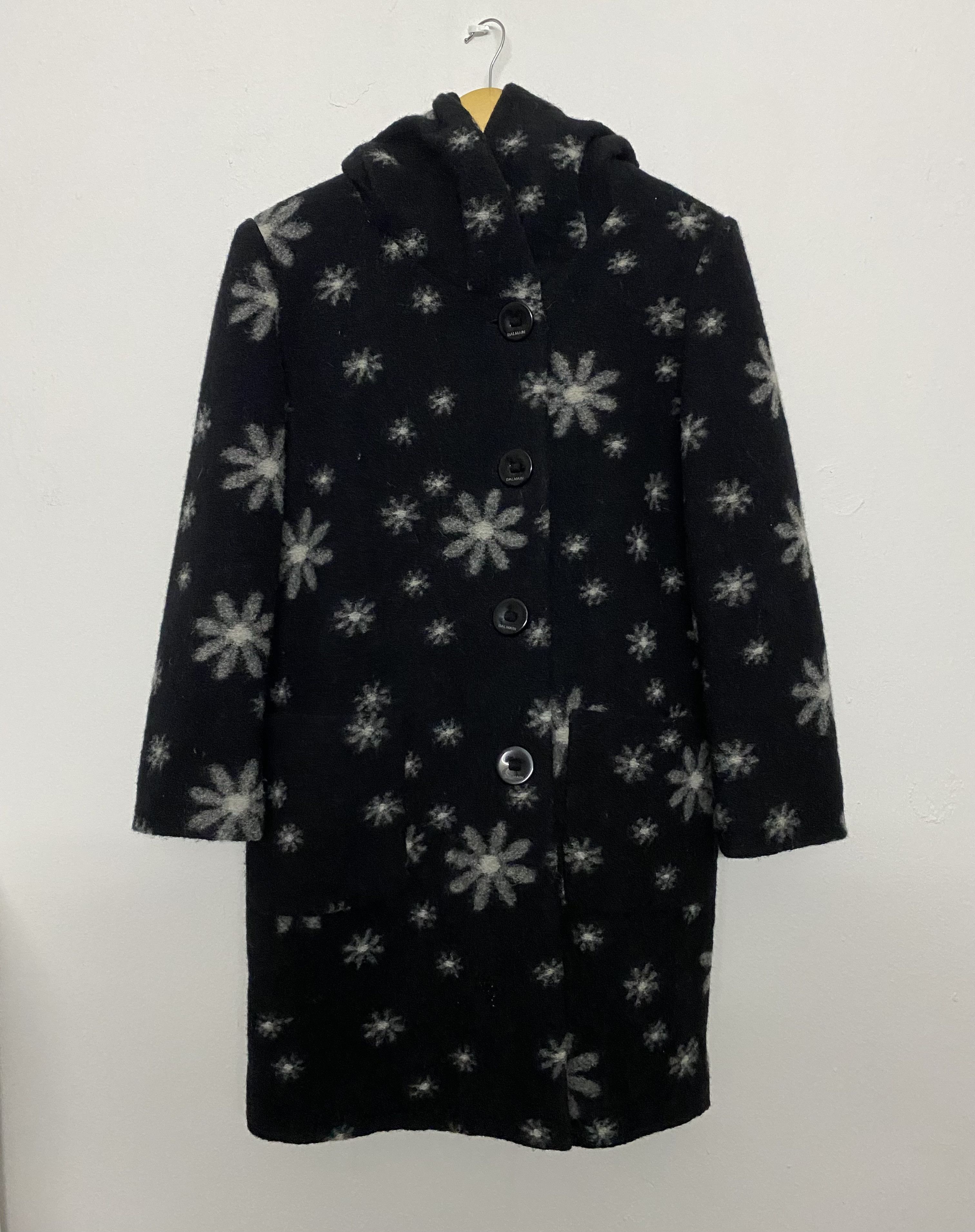 Vintage BALMAIN PARIS Flower Print Wool Blend Coat Jacket