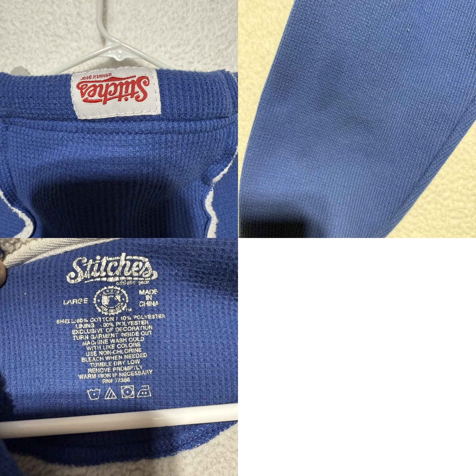 Vintage VINTAGE Milwaukee Brewers Stitches Men's Hoodie L Blue Thermal Fleece Lined Zip Full Zip MLB Sports 2 Washable Spots Mens Size US L / EU 52-54 / 3 - 8 Thumbnail