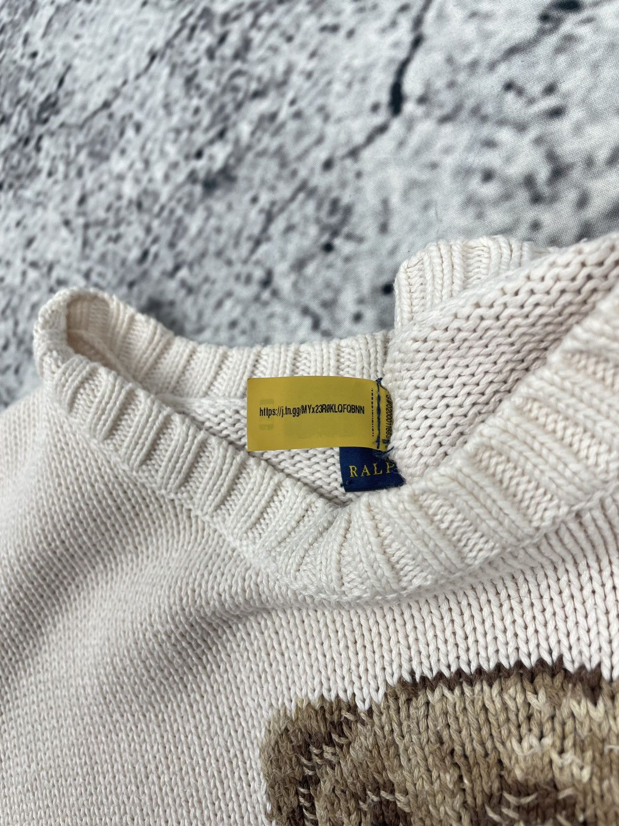 Polo Ralph Lauren Polo Ralph Lauren M Bear Cotton Sweater Beige Premium Size M / US 6-8 / IT 42-44 - 4 Thumbnail