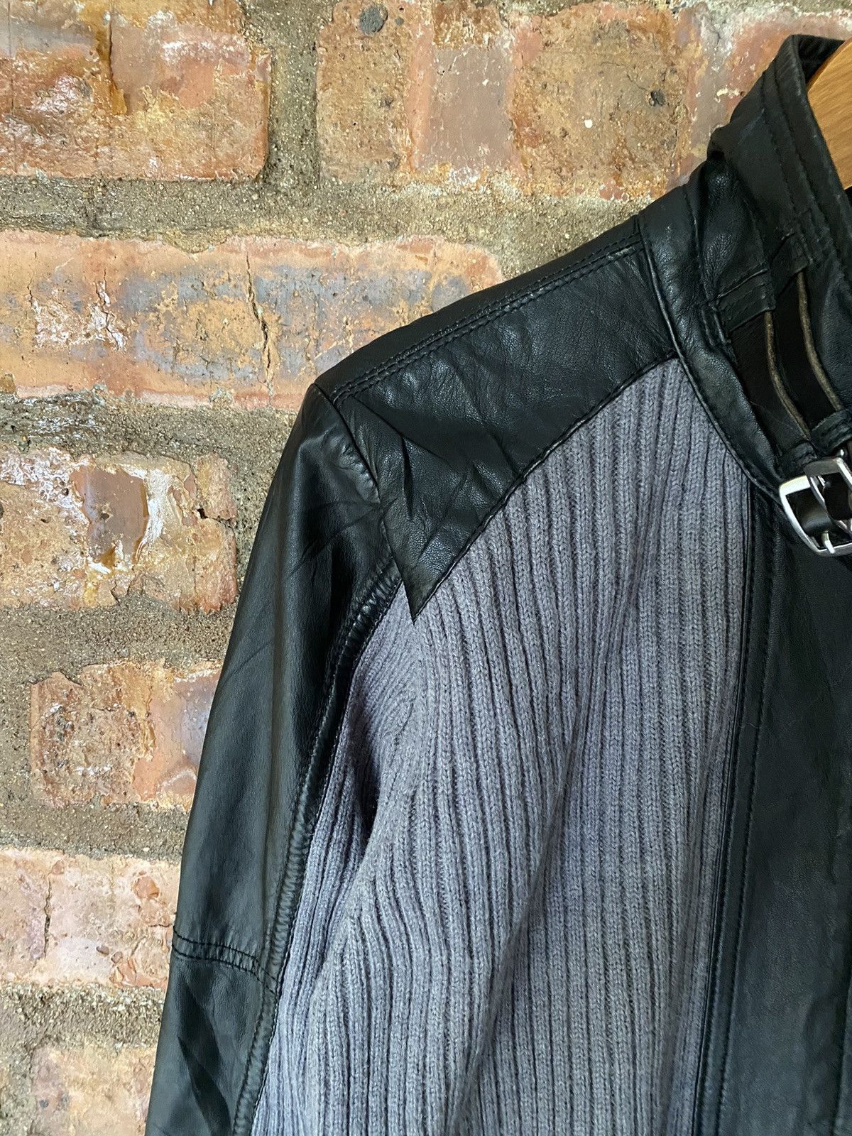 Sheepskin Leather and knit jacket