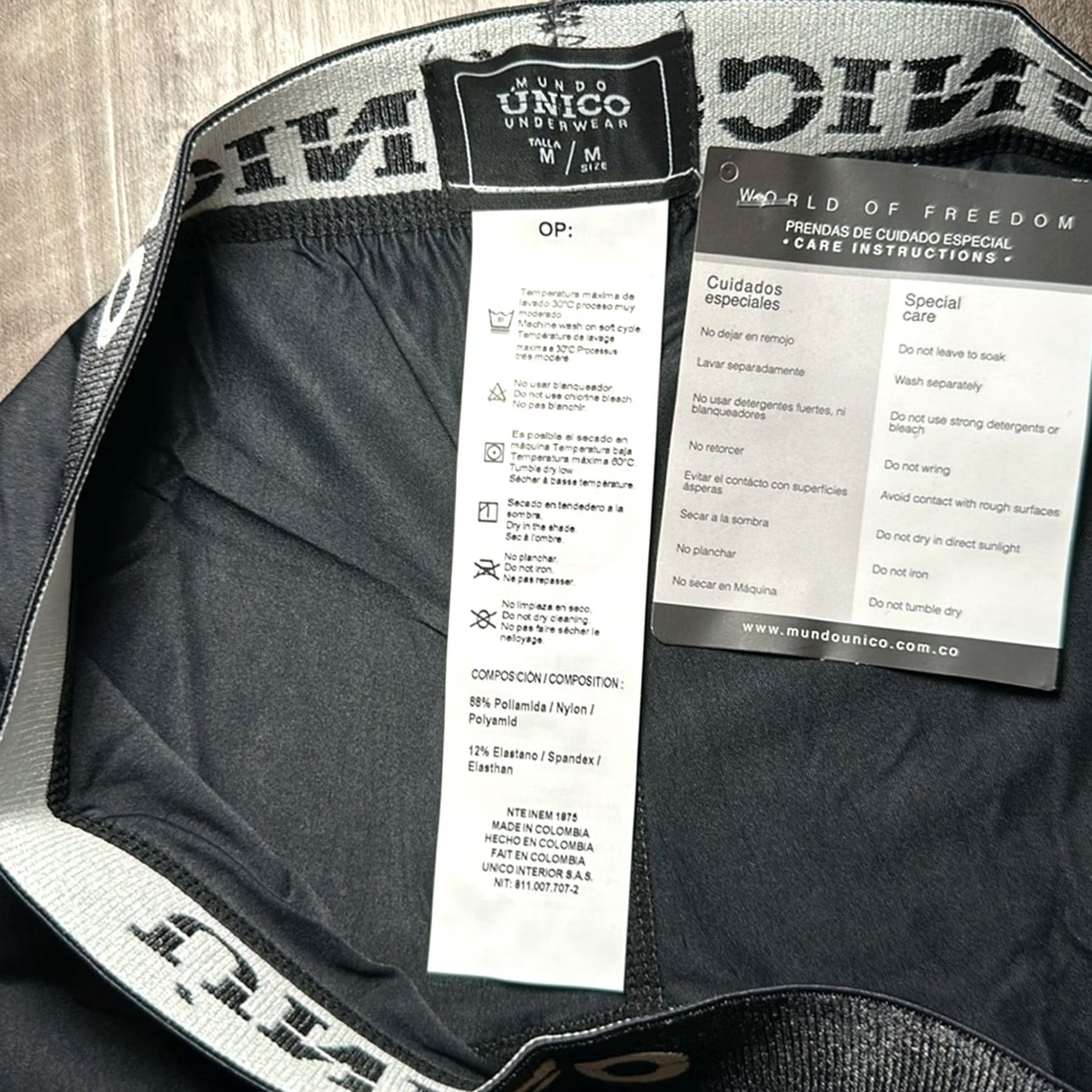 Vintage Unico Boxer Brief - M Medium Underwear Men Black NWT UF1271 Size 40R - 3 Thumbnail