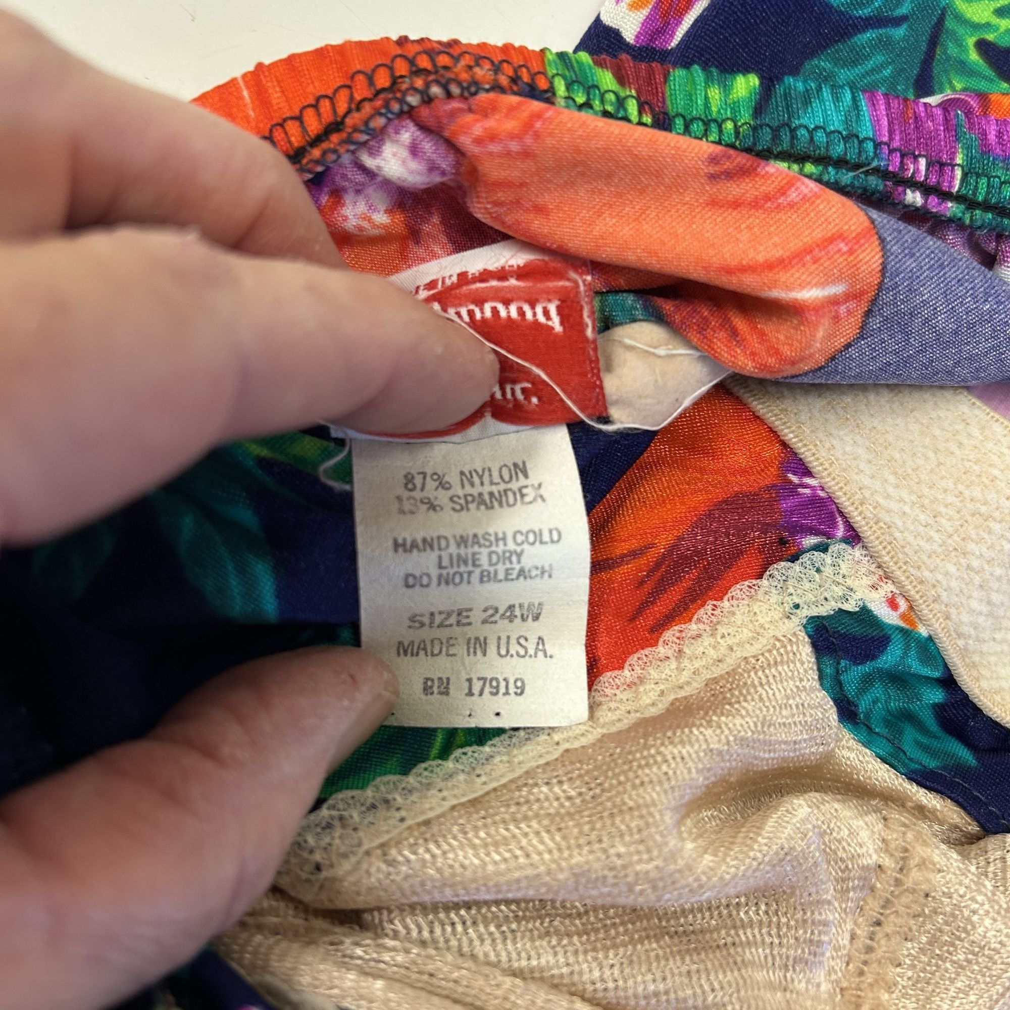 Other Vtg Maxine of Hollywood Bright VIBRANT FLORAL Tiere Swimsuit Size L / US 10 / IT 46 - 4 Thumbnail