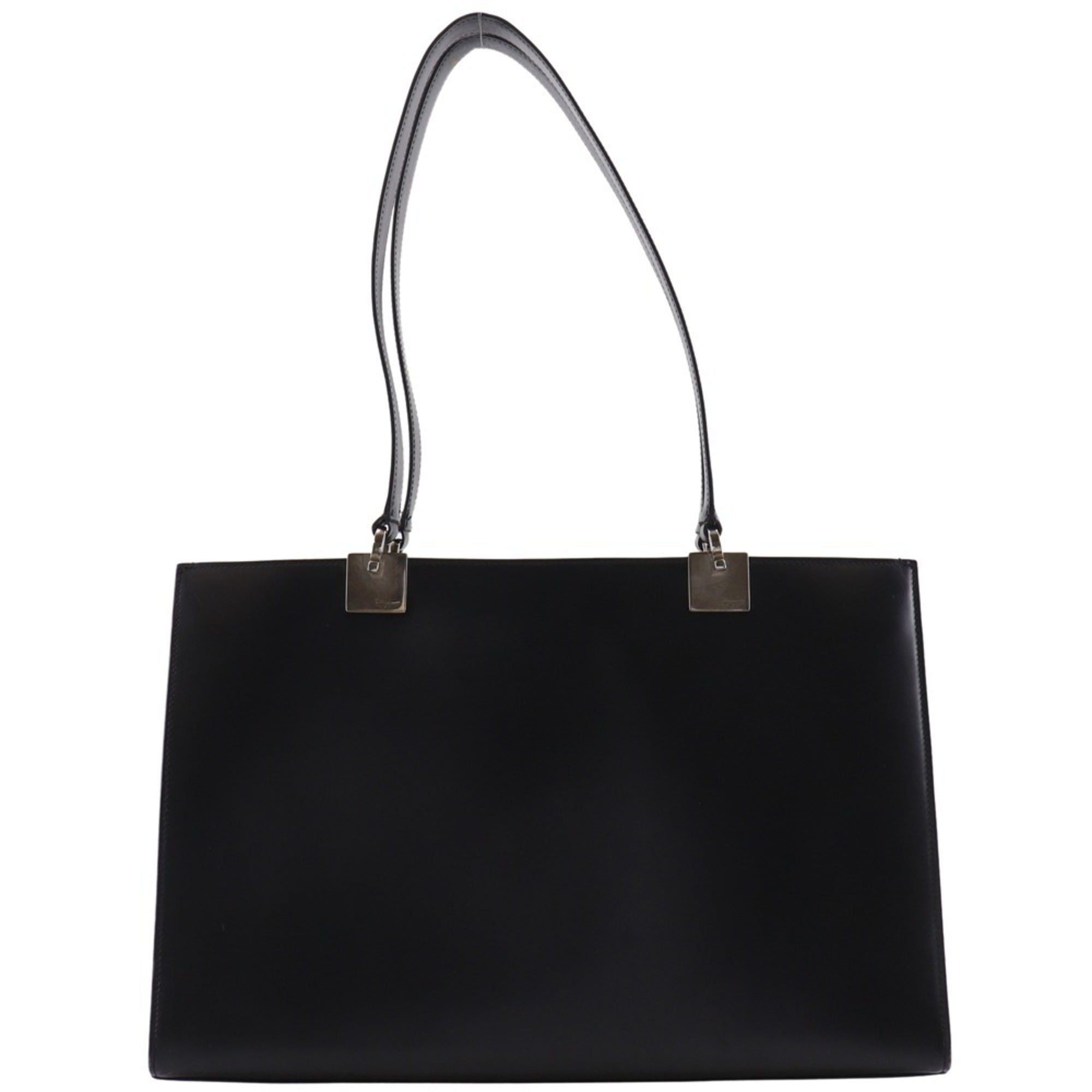 Salvatore Ferragamo Salvatore Ferragamo Gancini Tote Bag BP-21 0137 Calfskin Black A4 Magnetic Closure Women's Size ONE SIZE - 1 Thumbnail