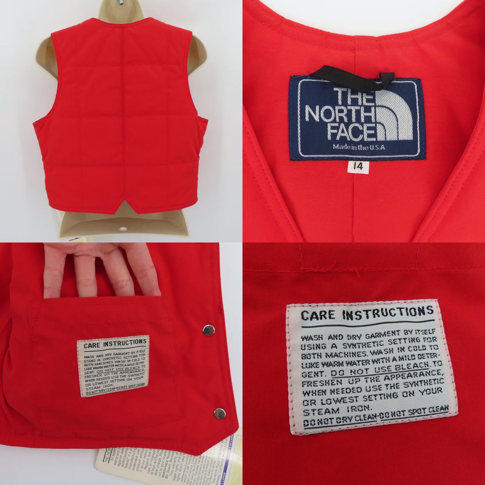 The North Face VTG The North Face Women Vest L Red Snap Front ZIP Pockets NEW Tags Solid Size L / US 10 / IT 46 - 8 Thumbnail
