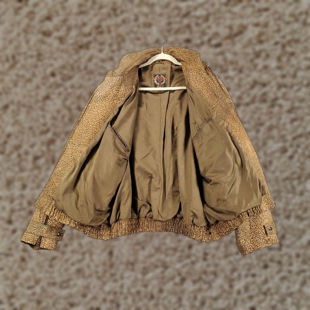 Sanders VINTAGE Dersan Brown Leather Jacket Womens 2XL Plus Polyester Lined Pocket Casual 90s City Size XXL / US 16-18 / IT 52-54 - 1 Thumbnail
