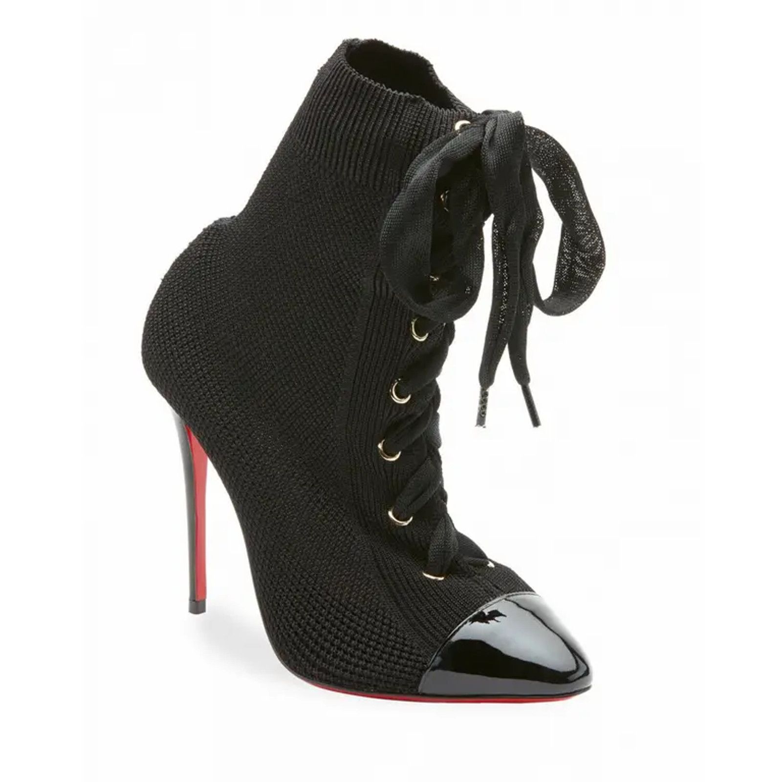 Christian Louboutin Christian Louboutin Frenchie 100 Black Patent Lace Heel Size US 5.5 / IT 35.5 - 4 Thumbnail
