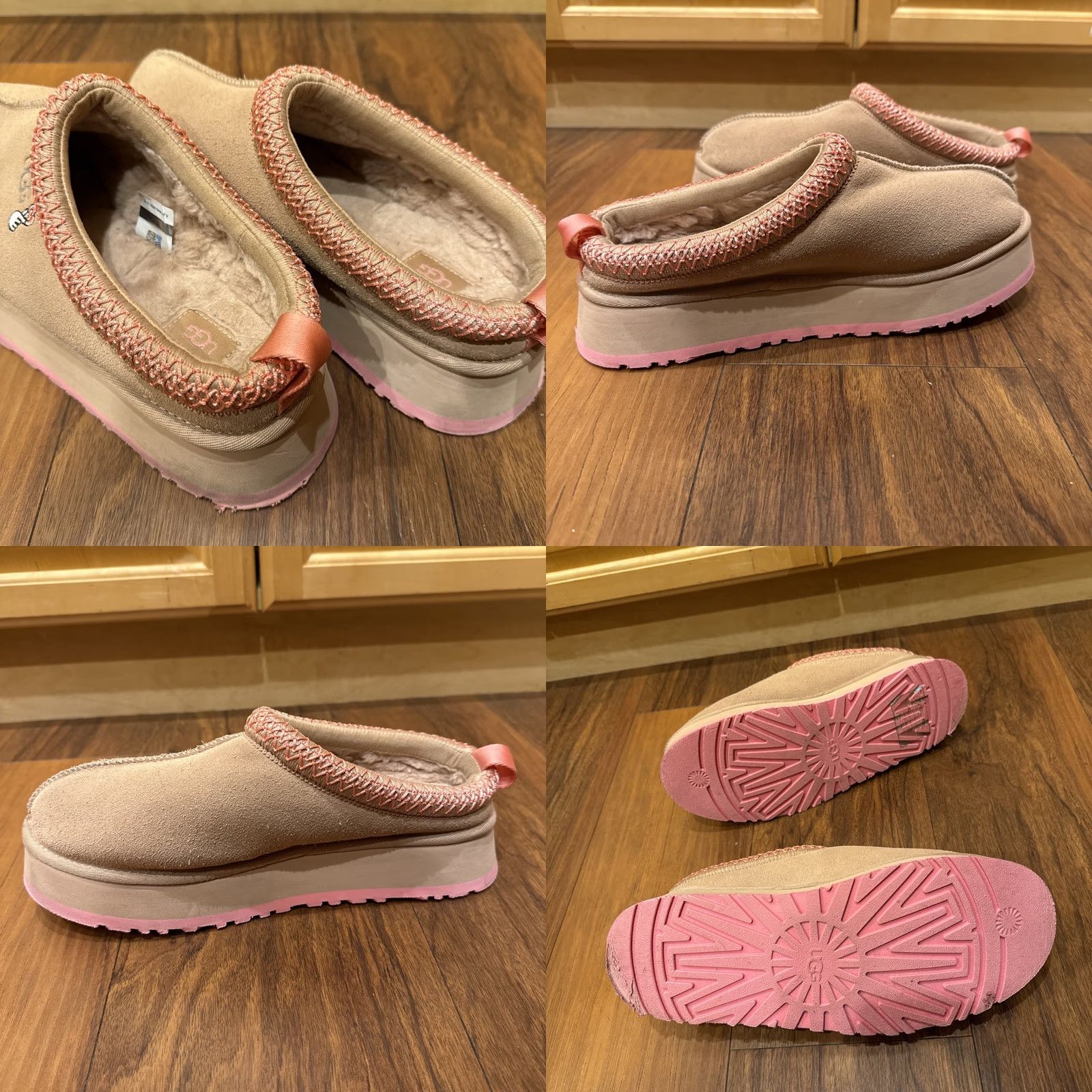 Ugg UGG Slipper Womens 10 Taupe Pink Trim Shearling Platform Rare Tazz Love 25 Slip-On Wool Lining Card Heart Limited Edition Size US 10 / IT 40 - 8 Thumbnail