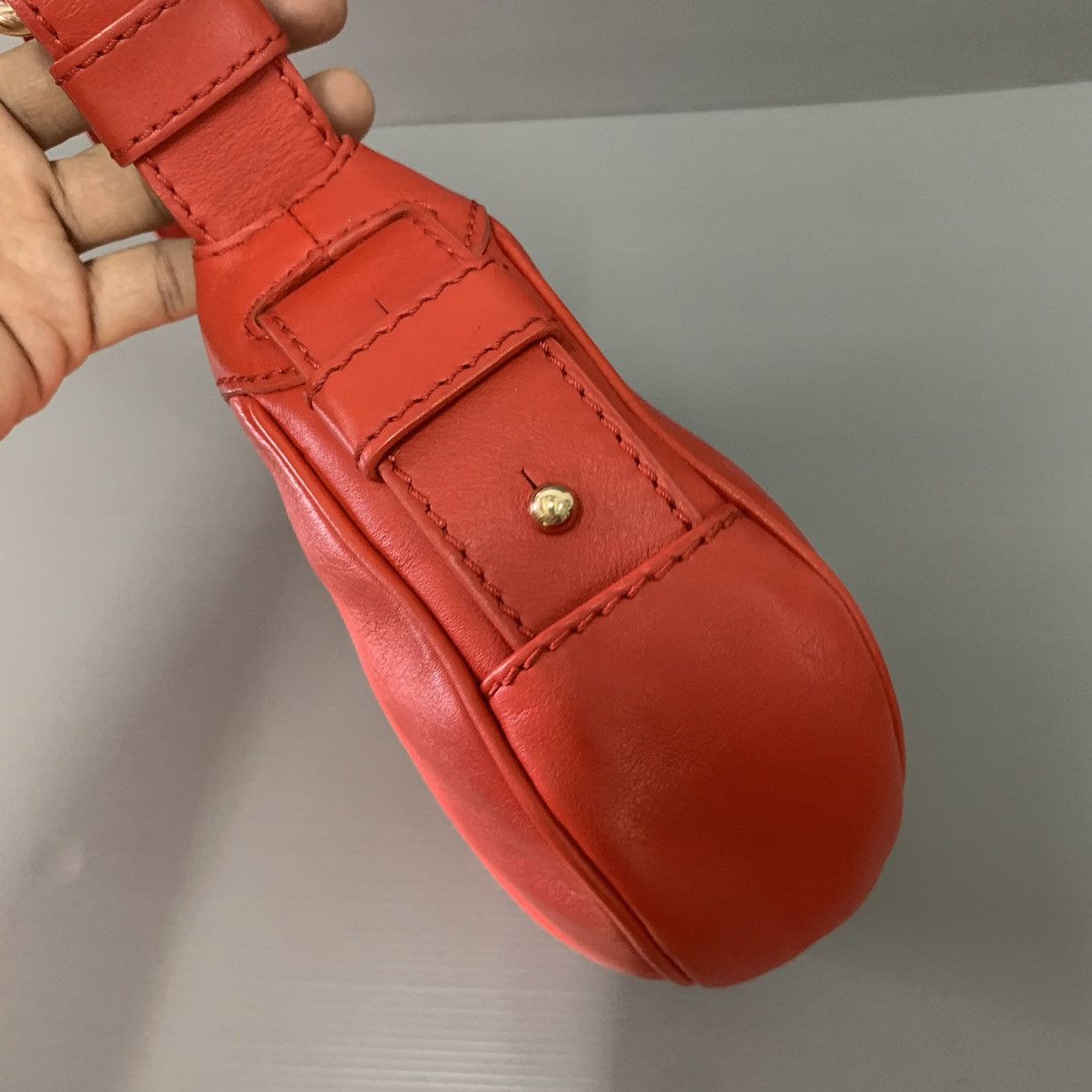 Celine Celine Hobo Pochette Red Leather Dinner Pre-Owned Bag Size ONE SIZE - 6 Thumbnail