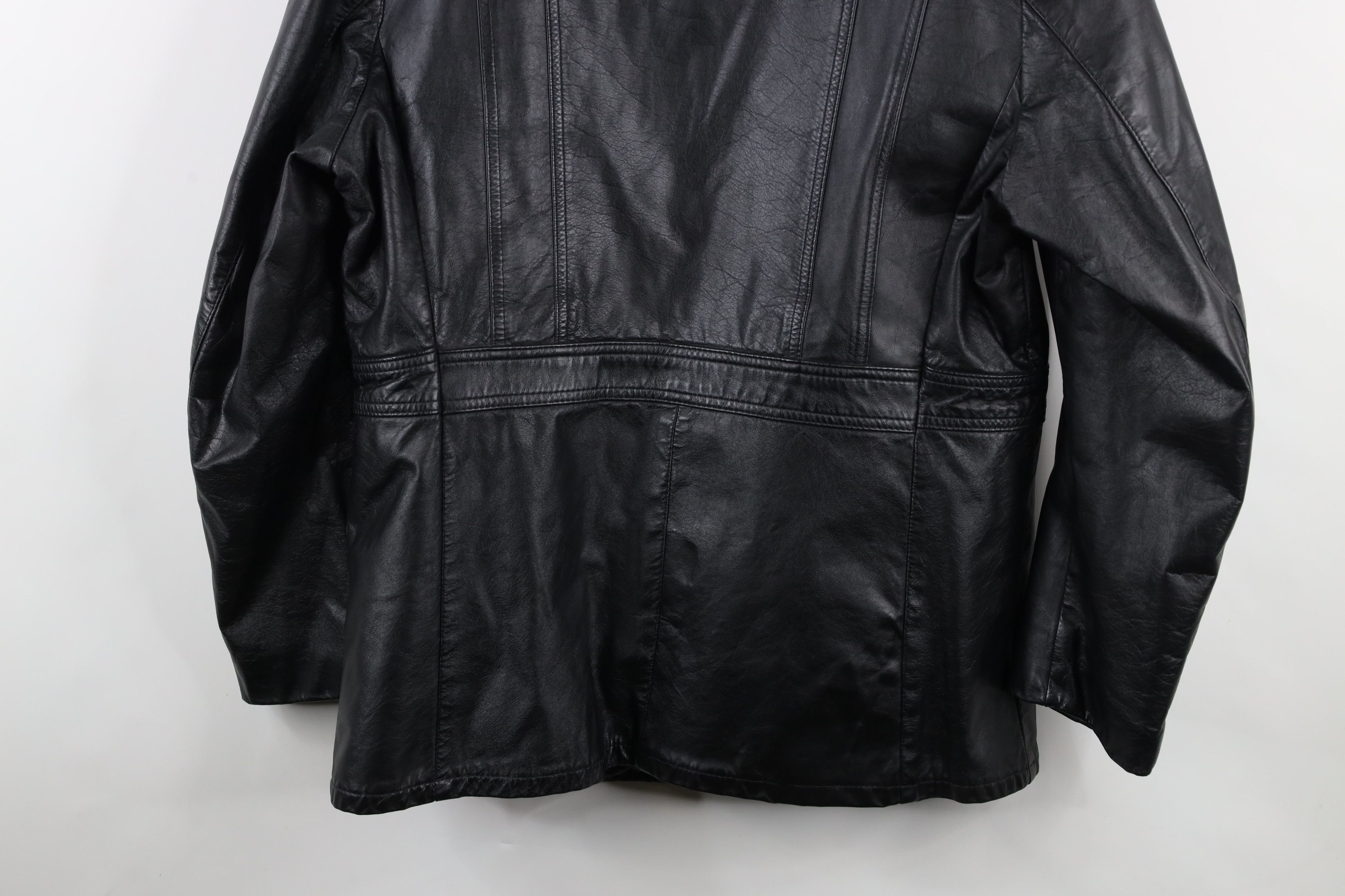 Vintage Vintage 70s Streetwear Full Button Leather Jacket Black USA Size US XXL / EU 58 / 5 - 17 Thumbnail