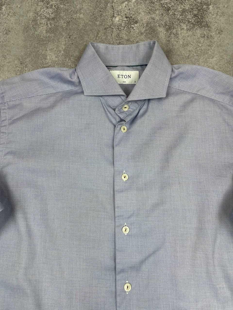Eton Eton Men Cotton Dress Shirt Formal Classic Button Up Blue Size US M / EU 48-50 / 2 - 2 Thumbnail