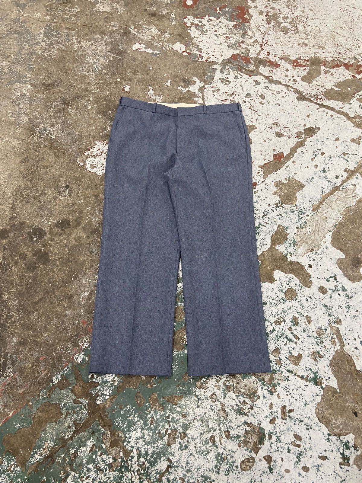 Vintage Vintage 1970s Blue Pleated Trousers Size US 36 / EU 52 - 1 Thumbnail