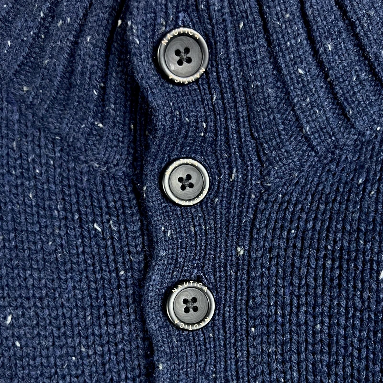Nautica Nautica Men's Large Four-Button Mock Neck Speckled Sweater Size US L / EU 52-54 / 3 - 5 Thumbnail