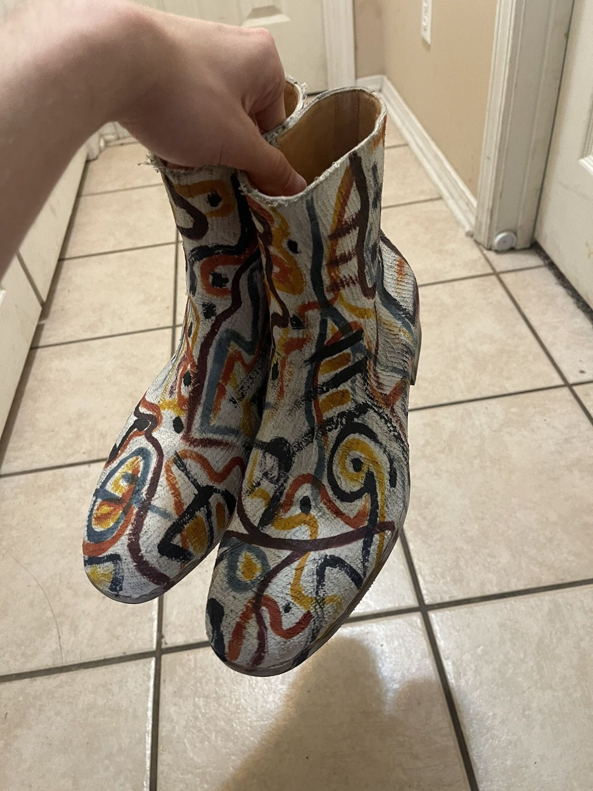 Maison Margiela Maison Margiela A/W 2015 Painted Artisanal Zip Boots Size 43 Size US 10.5 / EU 43-44 - 12 Thumbnail