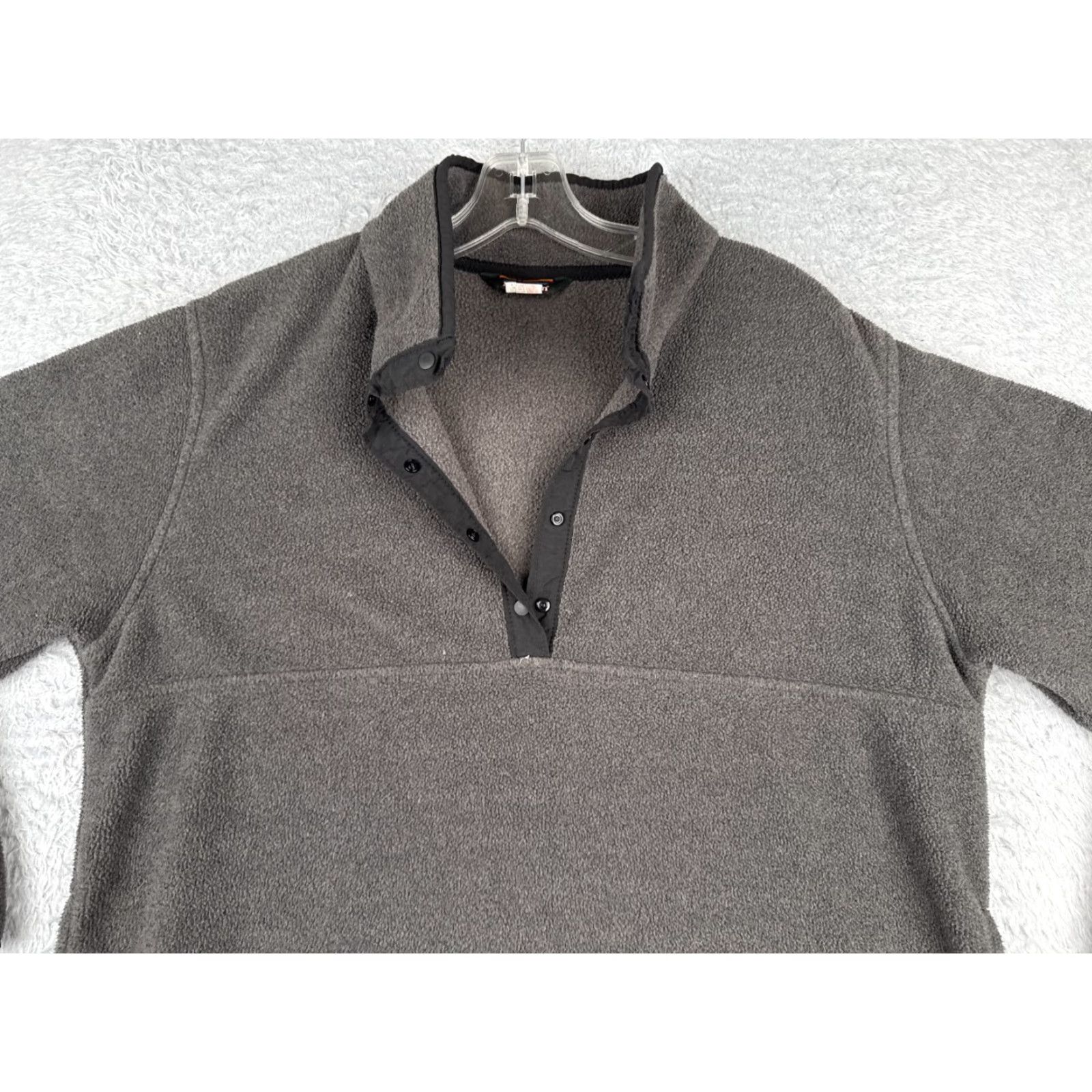 Vintage VINTAGE L.L. Bean Sweater Mens Medium Gray 1/4 Button Mock Neck Polyester Fleece Shirt Size US M / EU 48-50 / 2 - 4 Thumbnail