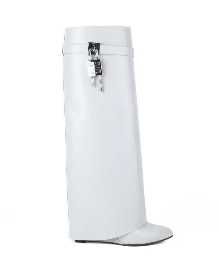Givenchy o1lv12m0326 Shark Lock Pant Boots 90mm in White Size US 12 / IT 42 - 1 Thumbnail