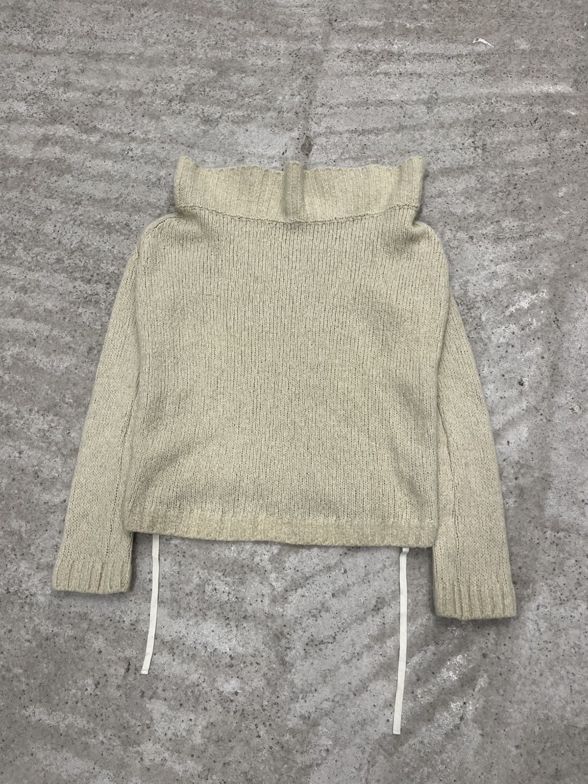 Ann Demeulemeester 1990’s Wide Neck Camel & Merino Wool Sweater Size XS / US 0-2 / IT 36-38 - 1 Thumbnail