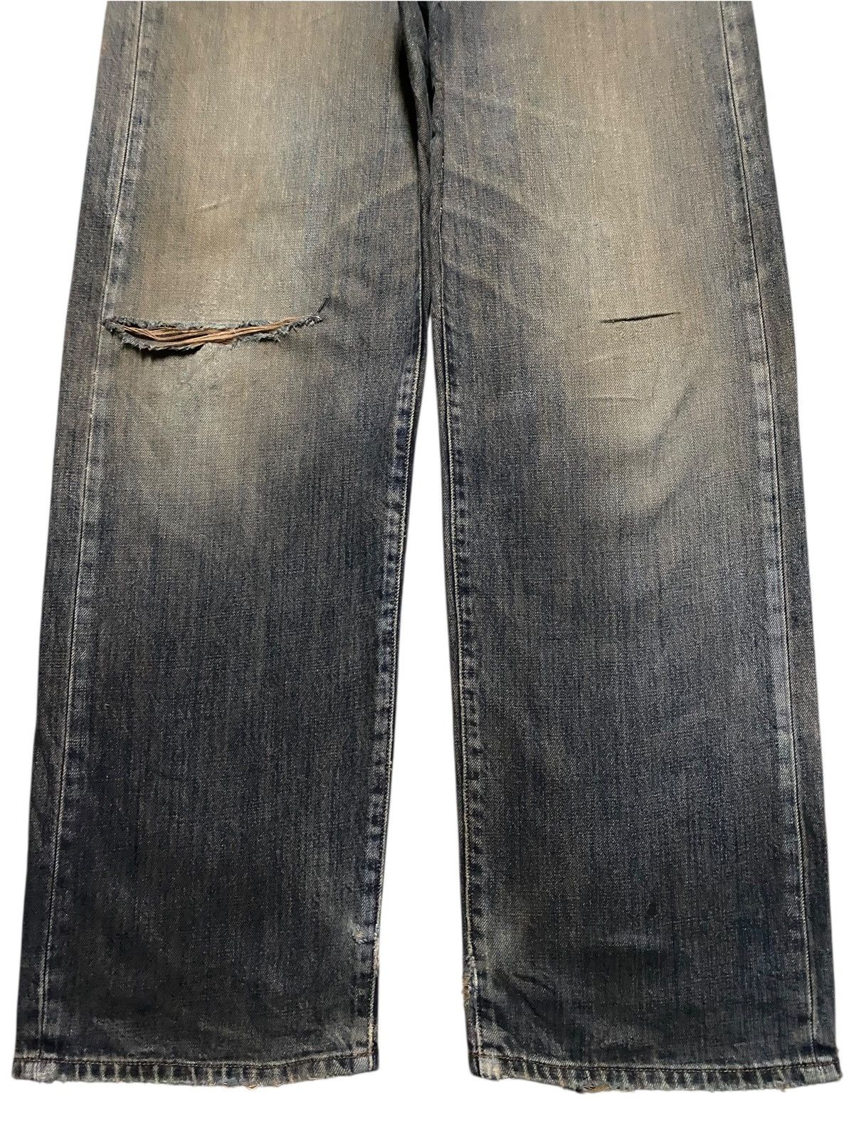 Japanese Brand Vintage Gold Rush Mud Wash Distressed Baggy Jeans Size US 31 - 5 Thumbnail
