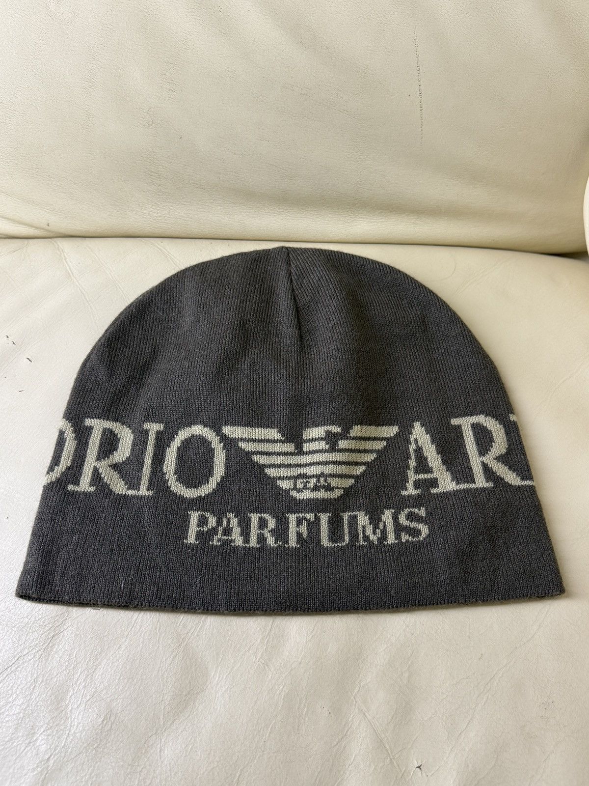 Emporio Armani Emporio Armani Parfums Beanie Hat Brown Big Logo Size ONE SIZE - 1 Thumbnail