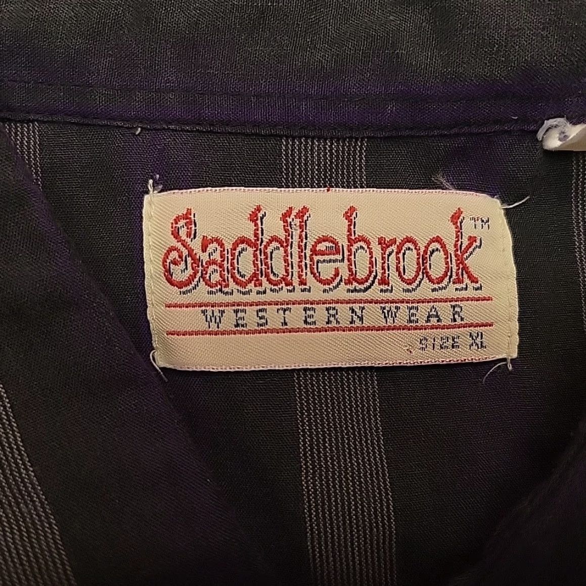 Vintage VINTAGE Saddlebrook Shirt Men XL Purple Striped Pearl Snap Western Cowboy Casual Shirt Size US XL / EU 56 / 4 - 3 Thumbnail