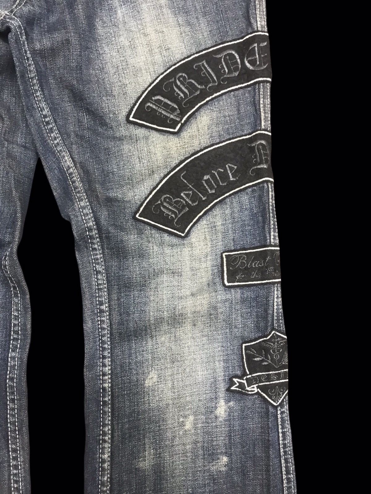 Japanese Brand 💥FLARE💥Archival semanticdesign Flare Patches Denim F432 Size US 31 - 7 Thumbnail