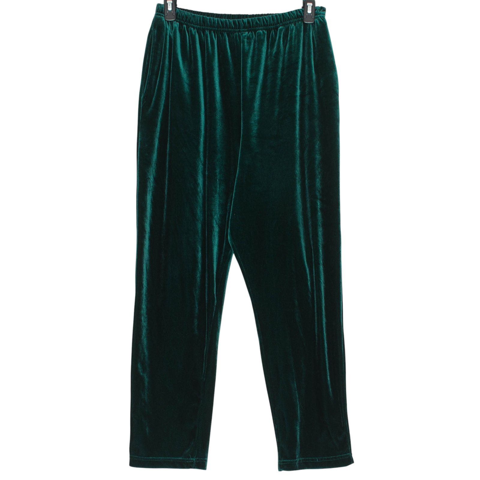 Diane von Furstenberg Vintage DVF Pants Velvet Pull On High Rise 90s Green Large Size 24" / US 00 / IT 34 - 1 Thumbnail
