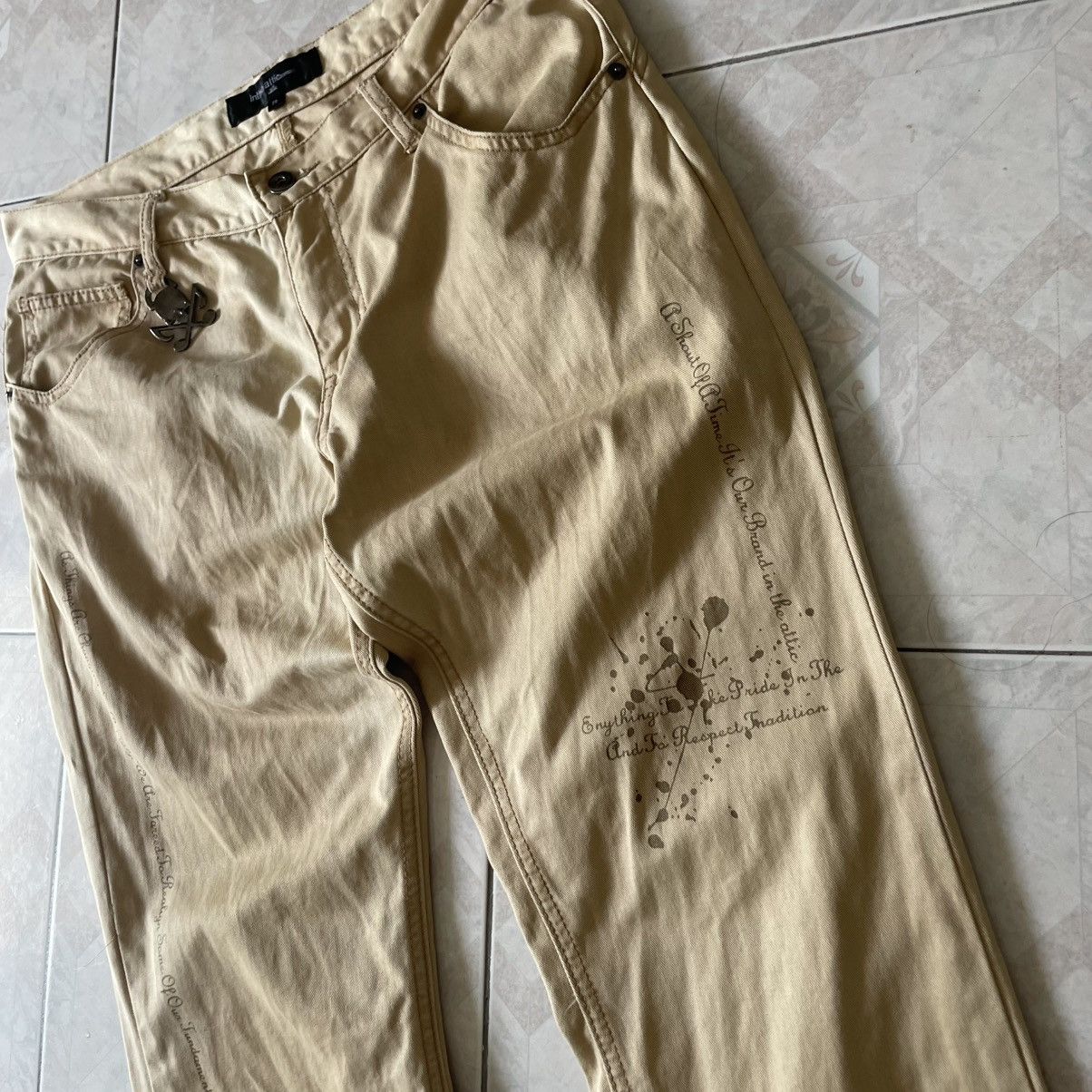 semanticdesign Semantic Design, Tribal Poem Printed Jeans 🍒 Size US 33 - 2 Thumbnail