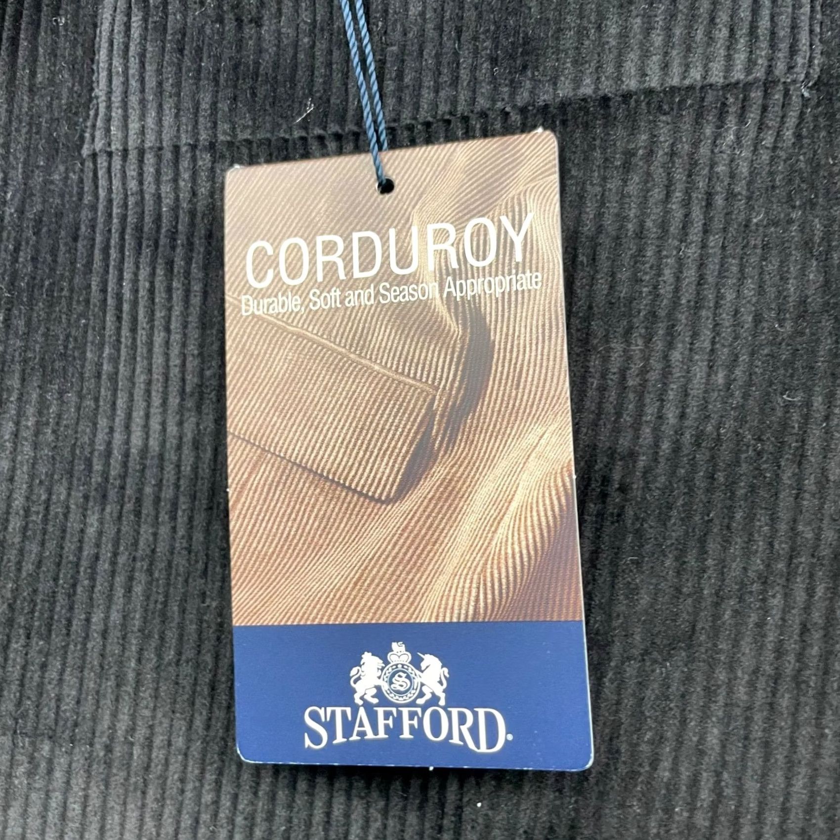 Stafford Stafford Black 100% Cotton Corduroy 2-Button Blazer Jacket 46S Men’s Blazer Cardigan? No. Size 46R - 7 Thumbnail