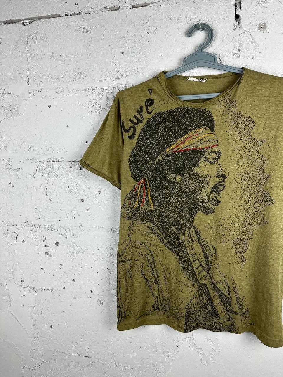 Band Tees × Jimi Hendrix × Vintage Sick "Sure" Jimi Hendrix Avant Garde T-Shirt Size US M / EU 48-50 / 2 - 2 Thumbnail