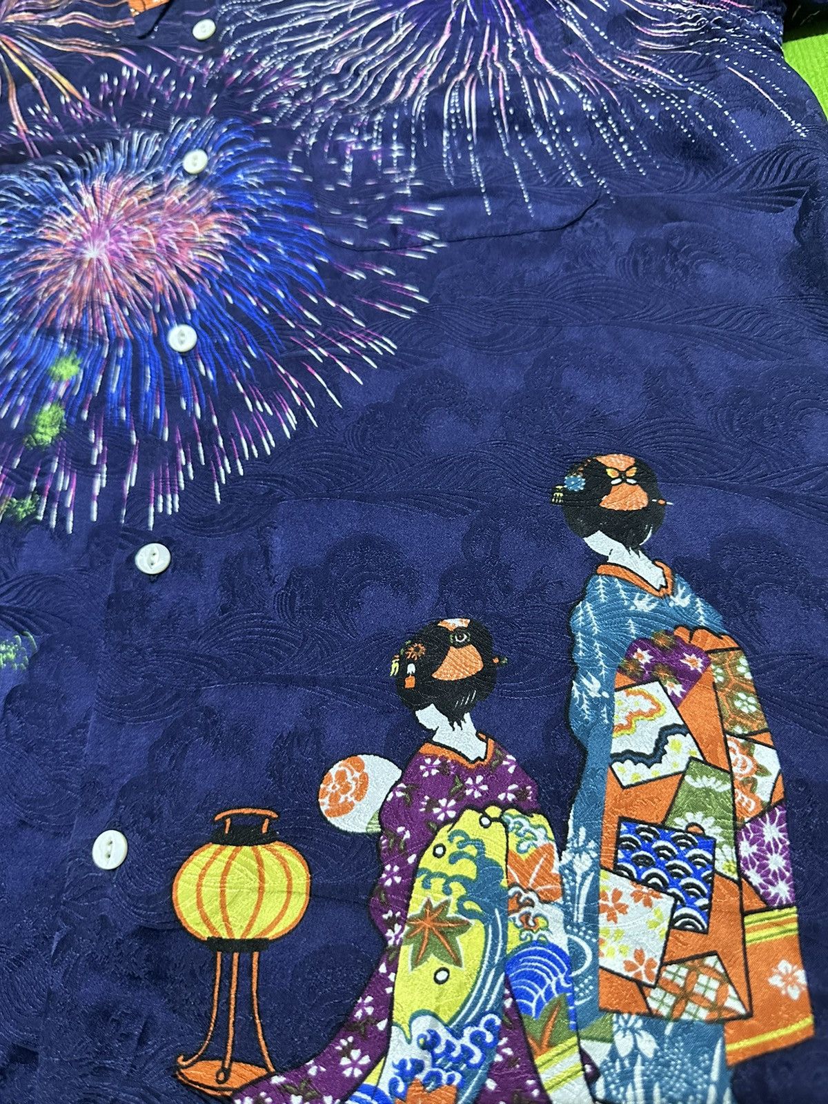 Vintage Vtg Nagaoki Hanabi Hawaii silk shirt Size US M / EU 48-50 / 2 - 5 Thumbnail