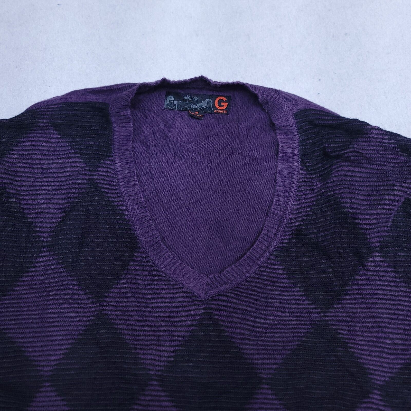 Guess G by Guess Pullover Sweater Mens Size Medium M Purple Black Size US M / EU 48-50 / 2 - 1 Thumbnail