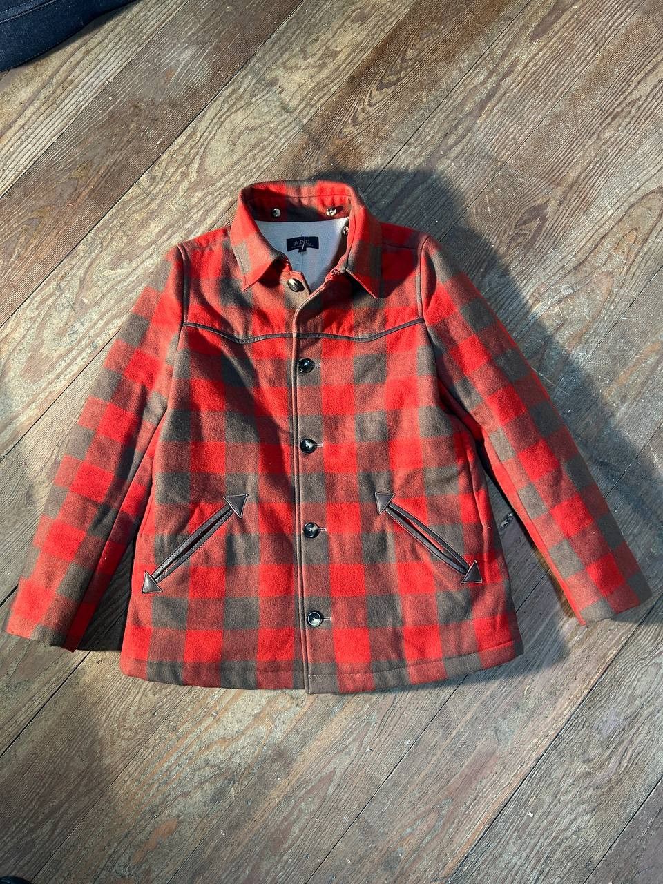 A.P.C. A.P.C. Buffalo Check Bomber Jacket Red/Brown Wool Vintage Size S / US 4 / IT 40 - 3 Thumbnail