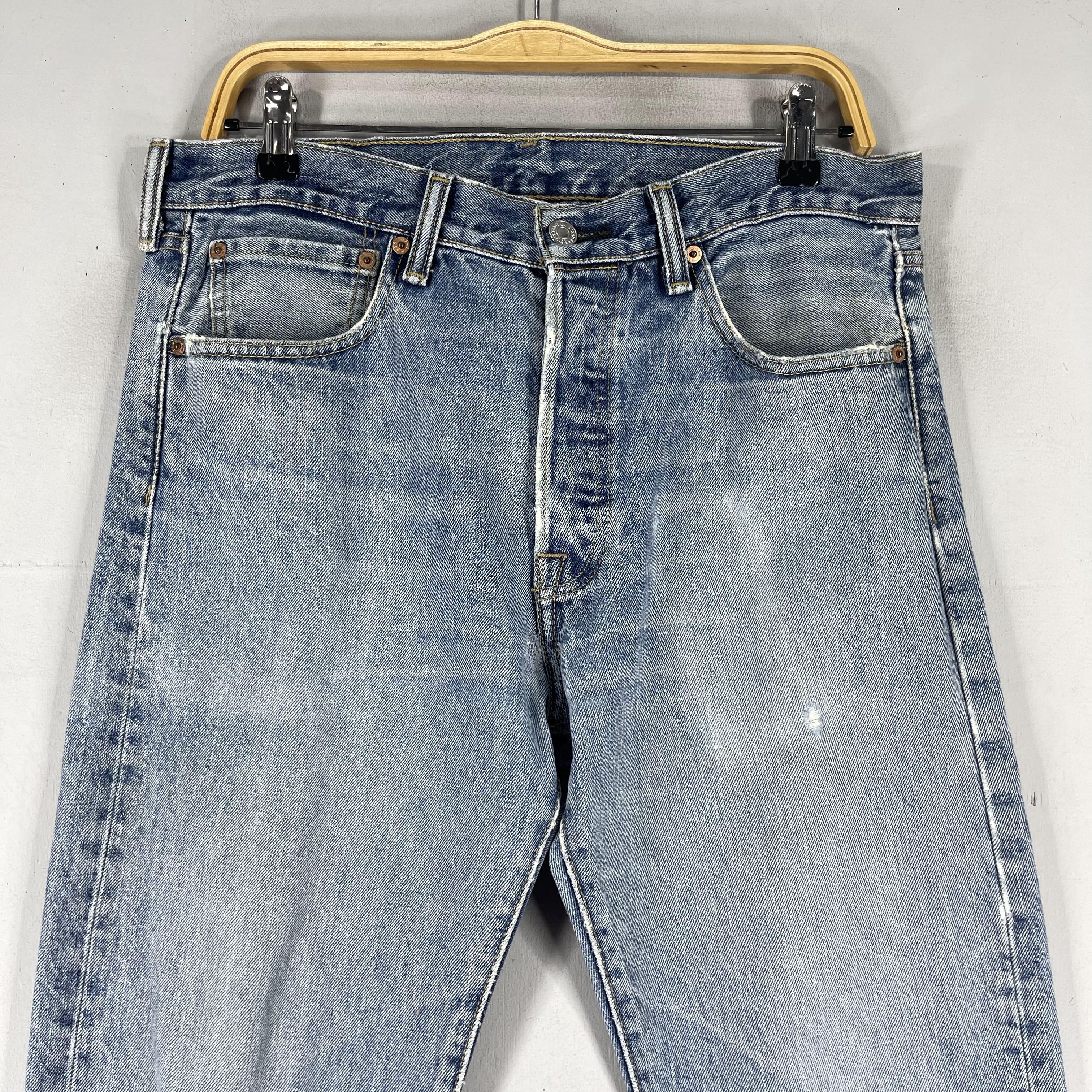 Levi's Vintage Clothing × Vintage W33 L28 Vintage Levis 501 Distressed Reinforced Jeans Size US 33 - 2 Thumbnail