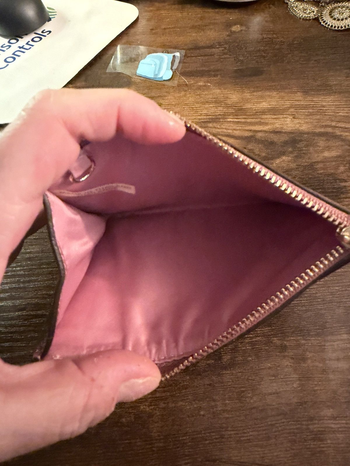 Coach Coach Dusty Pink Zip-Around Wallet Credit Card Solid Pattern Size ONE SIZE - 3 Thumbnail