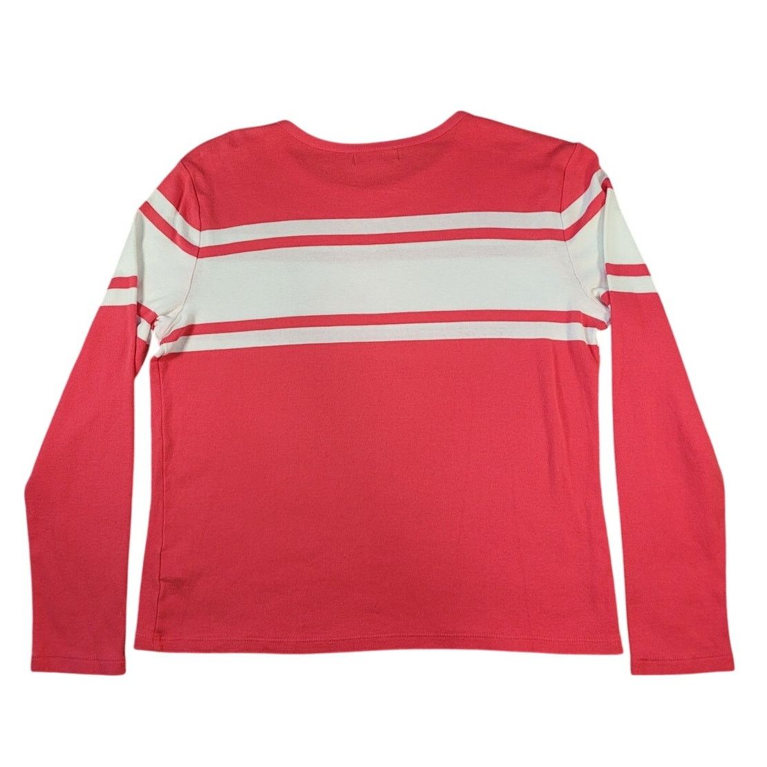 Chaps Chaps Pink Striped Long Sleeve Top Gold Button Detail Size M / US 6-8 / IT 42-44 - 2 Thumbnail