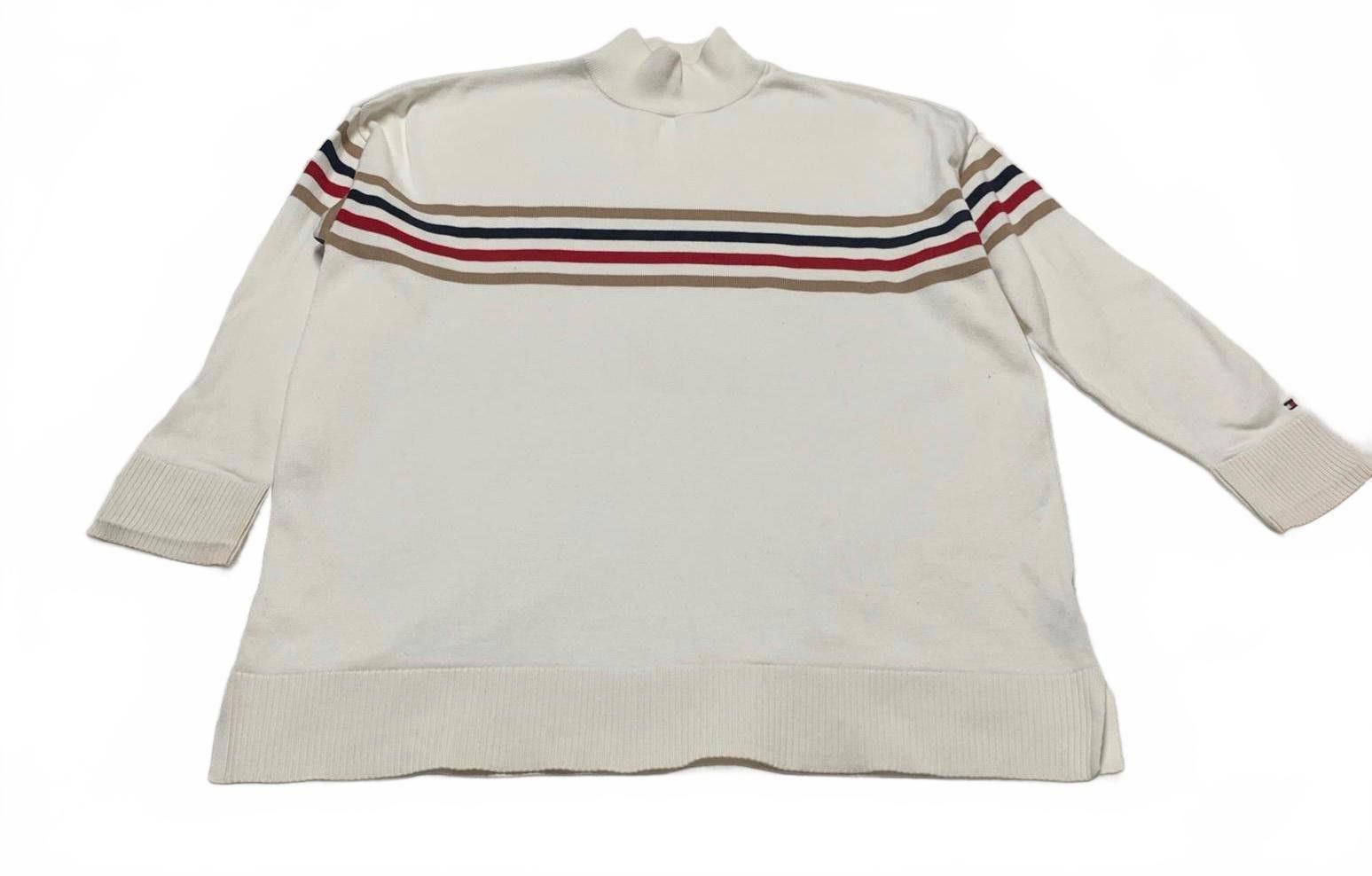 Tommy Hilfiger Tommy Hilfiger Men's Large Beige Striped Mock Neck Sweater Size US L / EU 52-54 / 3 - 1 Thumbnail
